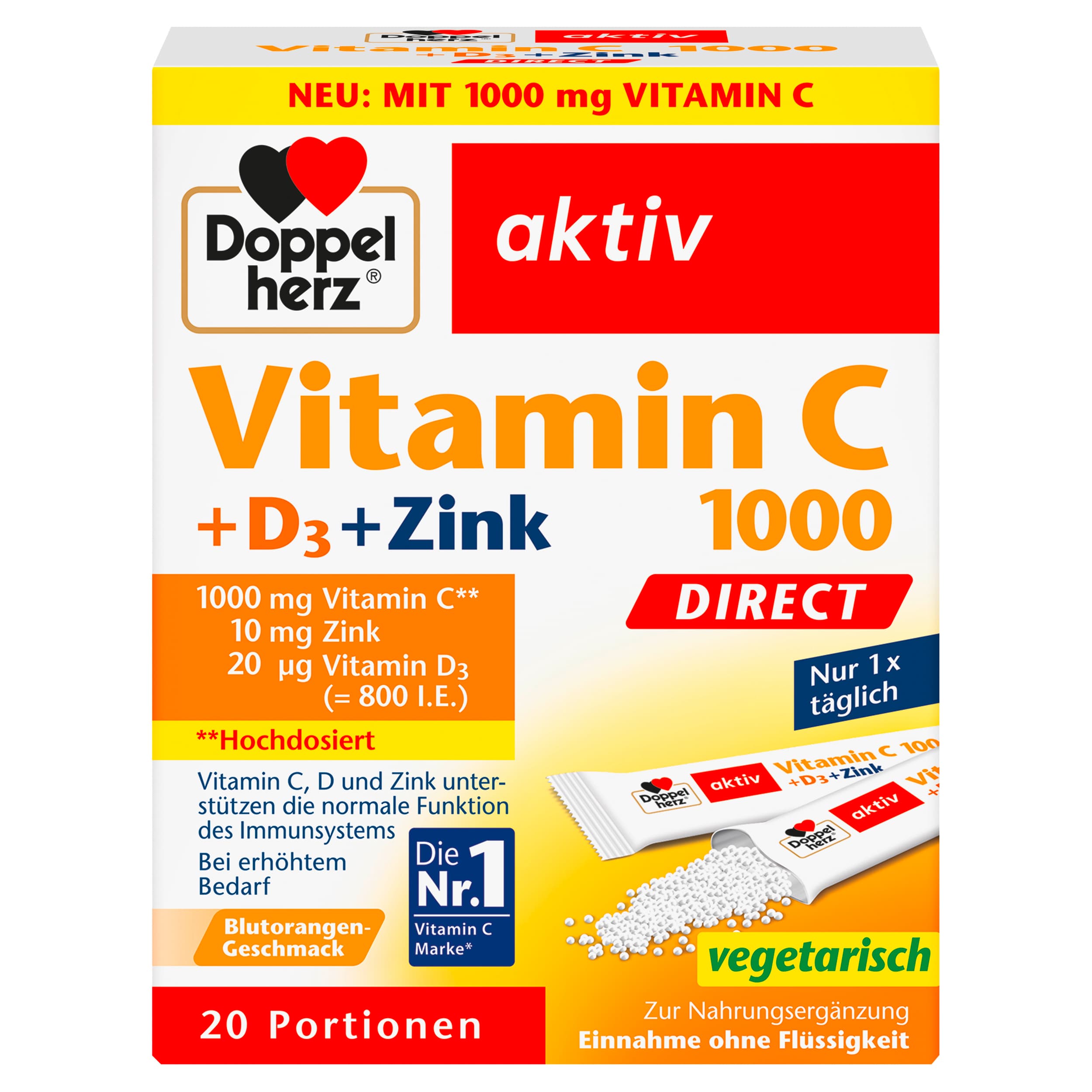 Doppelherz Vitamin C 1000 + D3 + Zink Direct