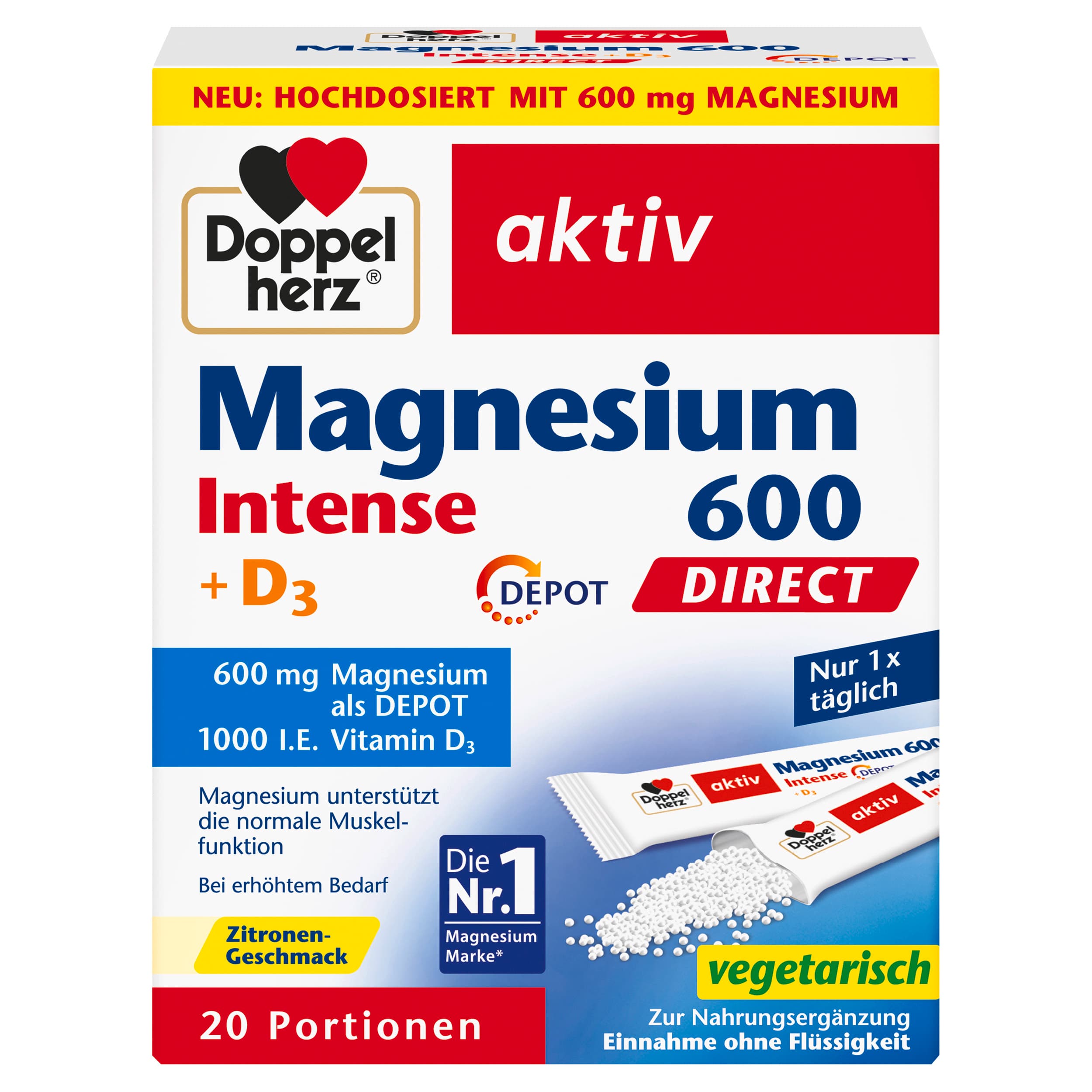 Doppelherz Magnesium 600 Intense + D3 Depot DIRECT