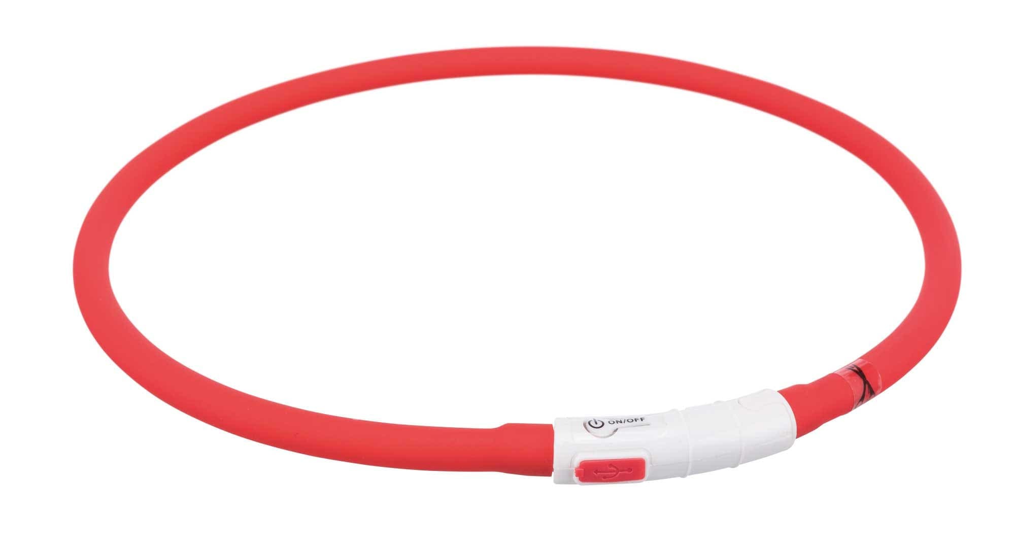 Trixie Flash Leuchtring USB rot XS-XL 70 cm / 10 mm