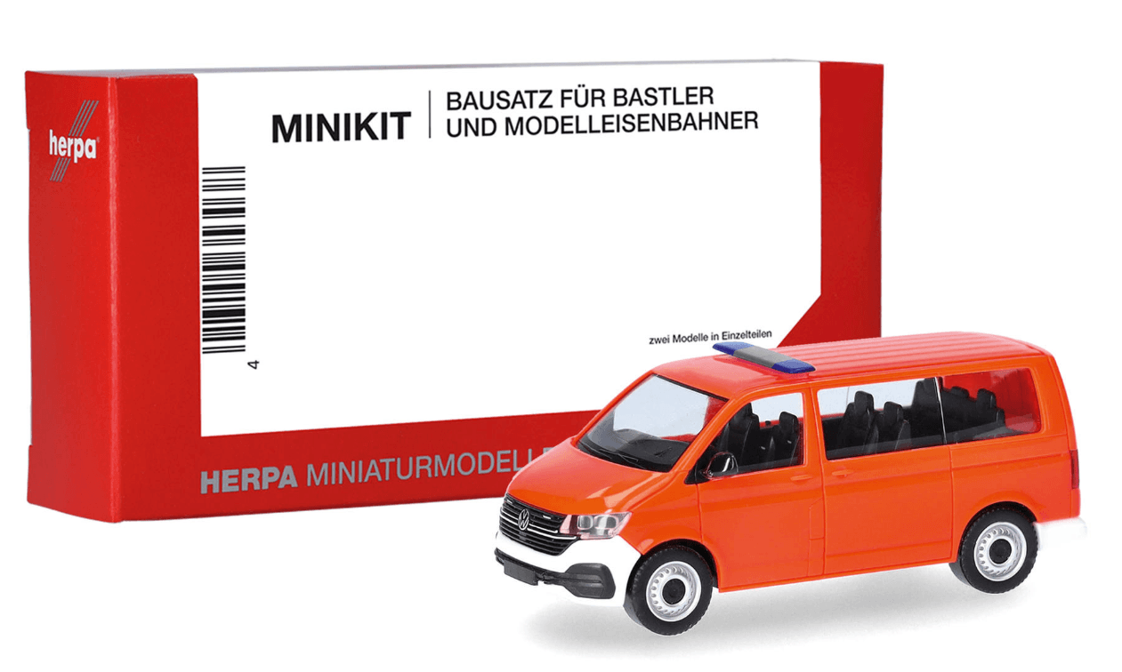 Herpa 014403 MiniKit VW T6.1 Bus tagesleuchtrot 1:87