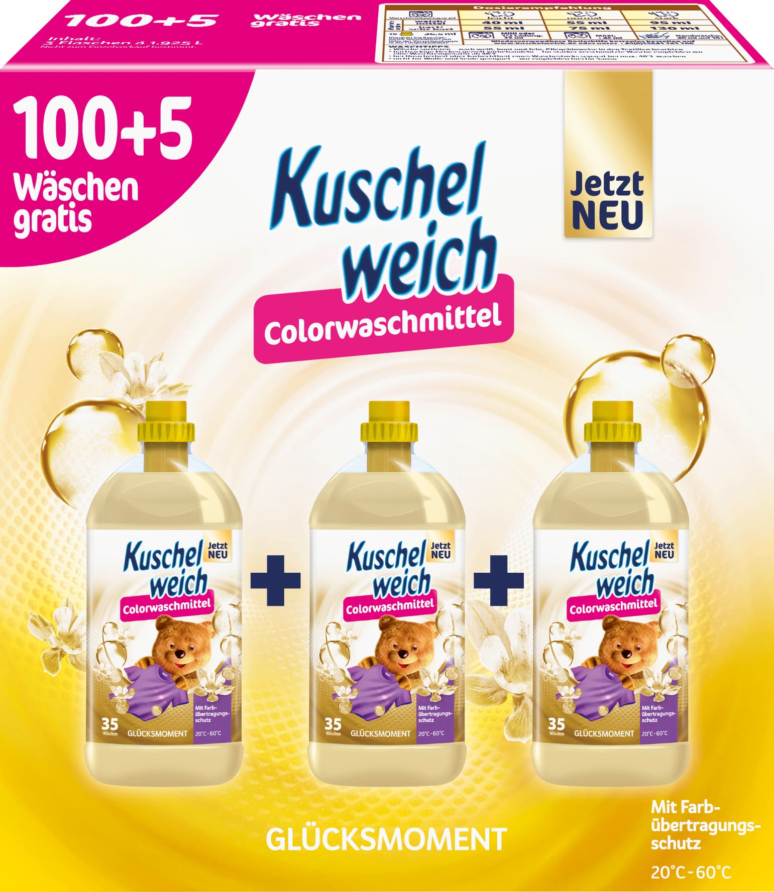 Kuschelweich Colorwaschmittel Glücksmoment 5,775l (105 WL)