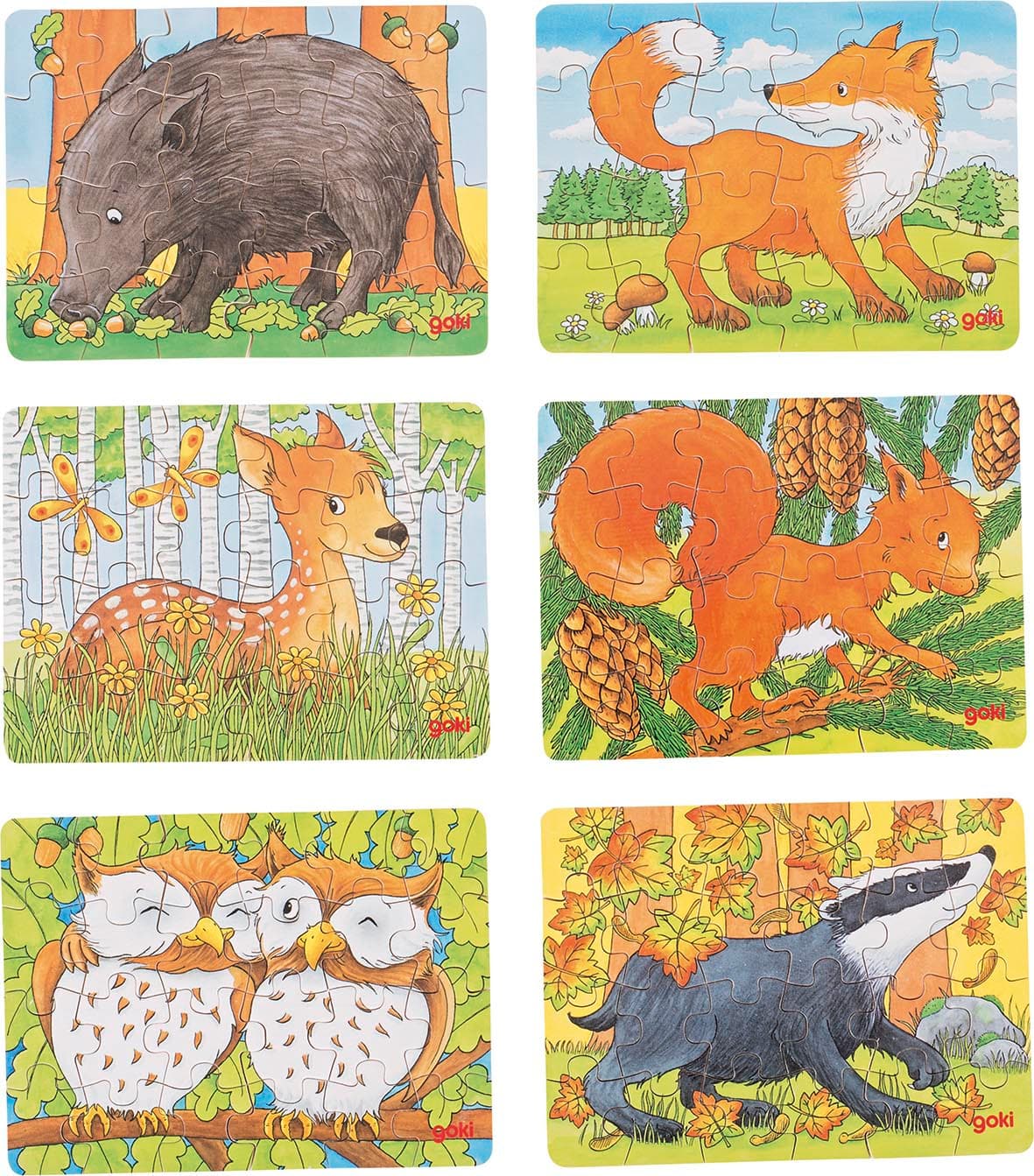Goki Minipuzzle Waldtiere 1 Stück, sortiert 57709