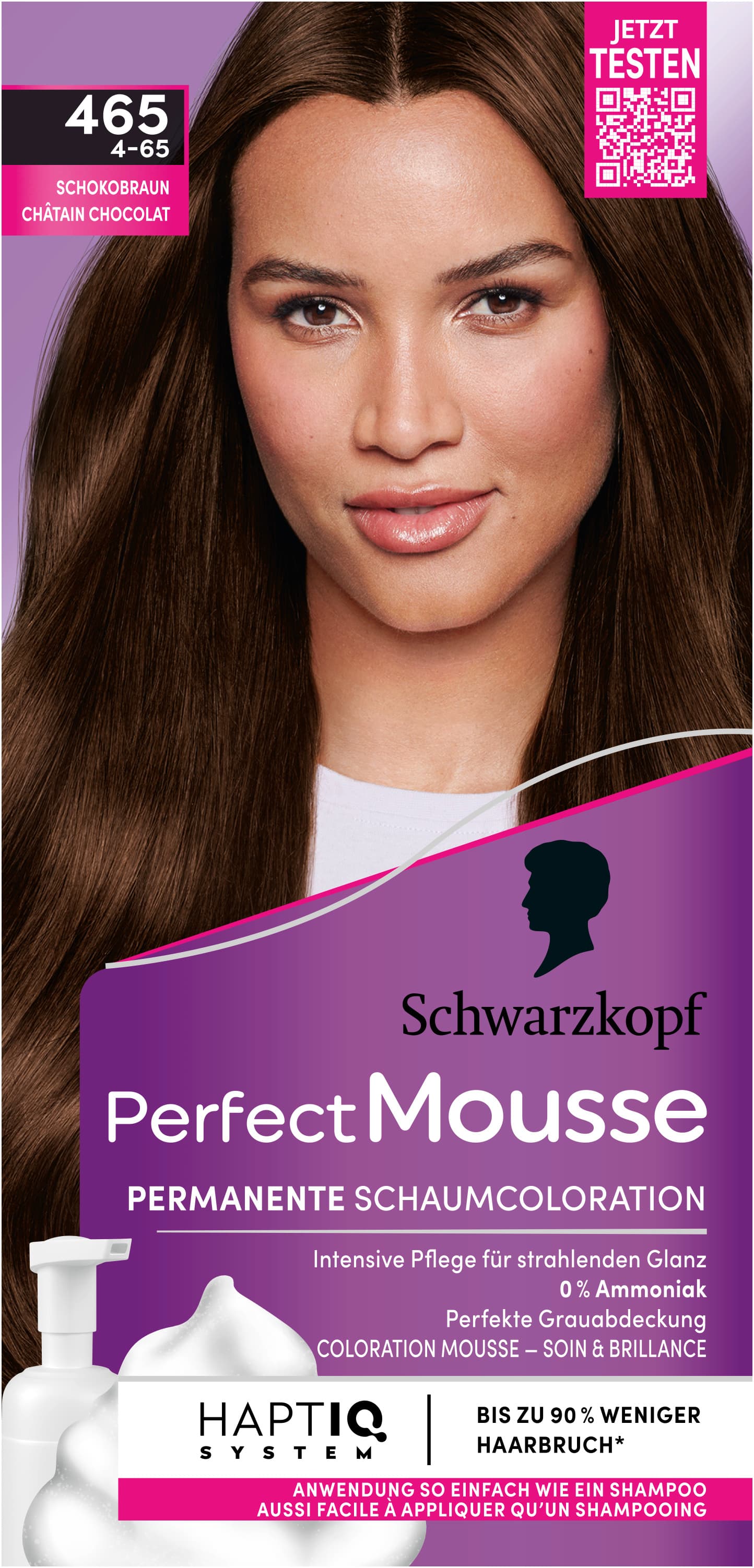 Schwarzkopf Perfect Mousse Permanente Schaumcoloration 465/4-65 Schokobraun