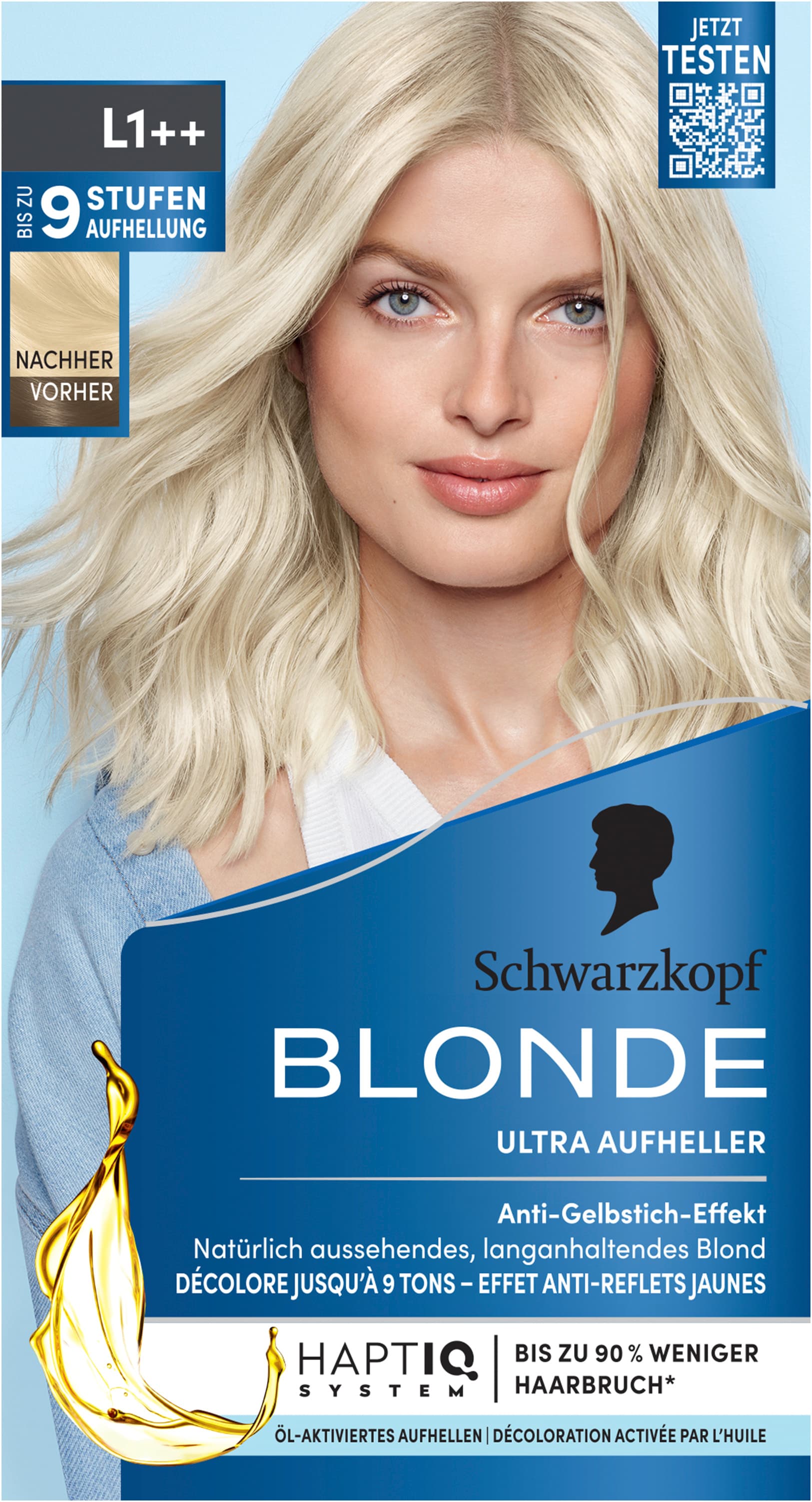 Schwarzkopf BLONDE Ultra Aufheller Anti-Gelbstich-Effekt