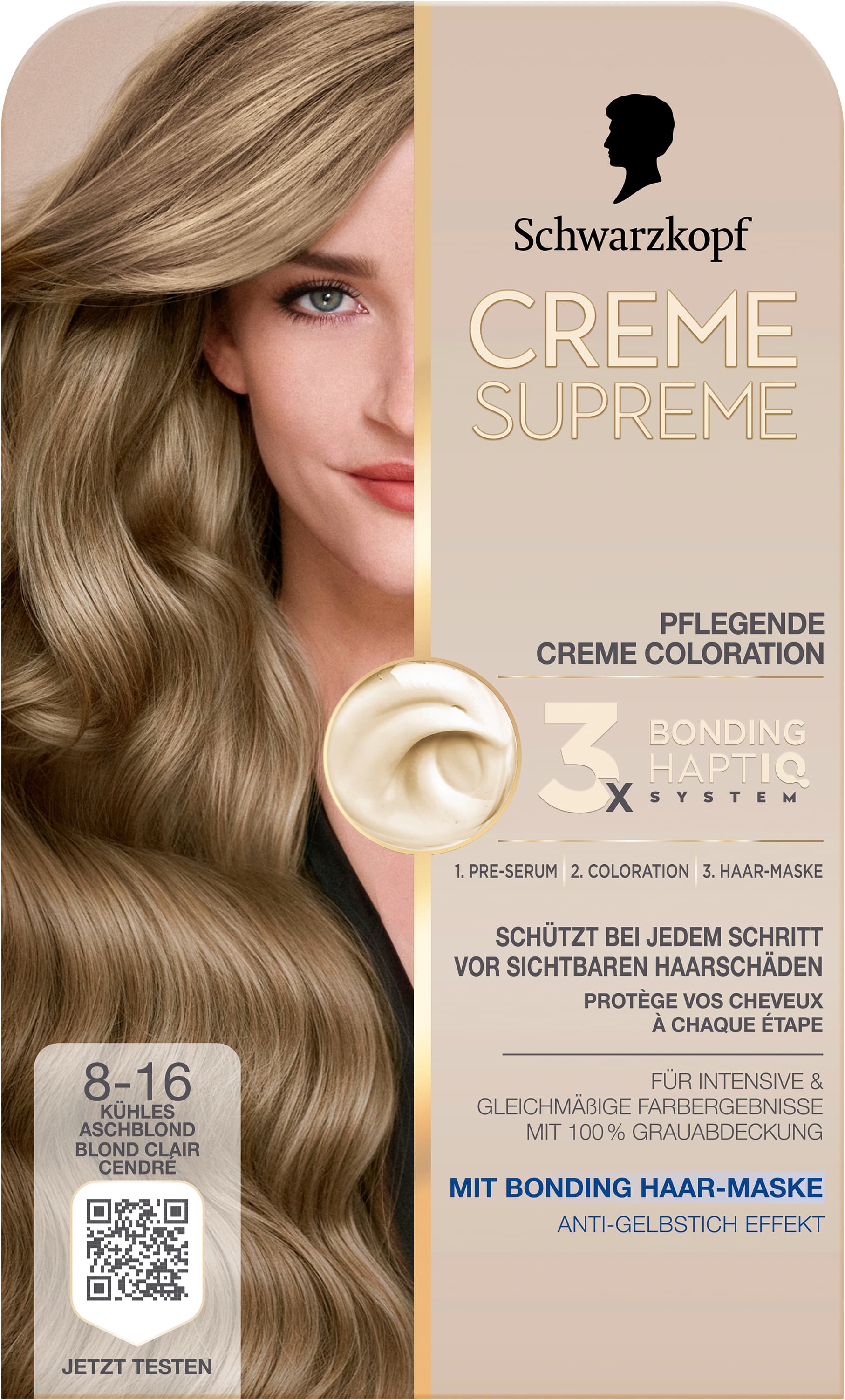 Schwarzkopf Creme Supreme 8-16 Kühles Aschblond