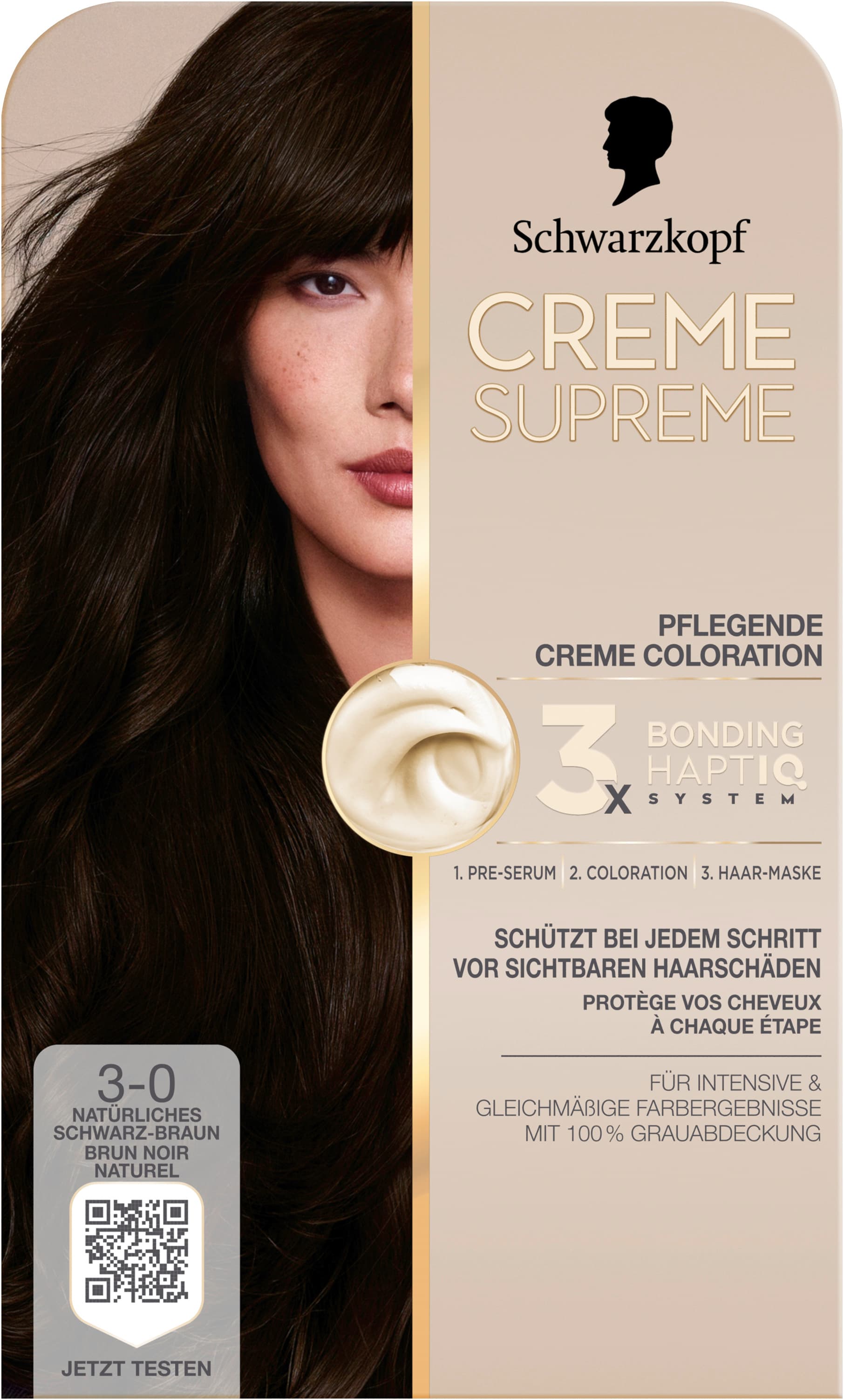 Schwarzkopf Creme Supreme 3-0 Natürliches Schwarz-Braun