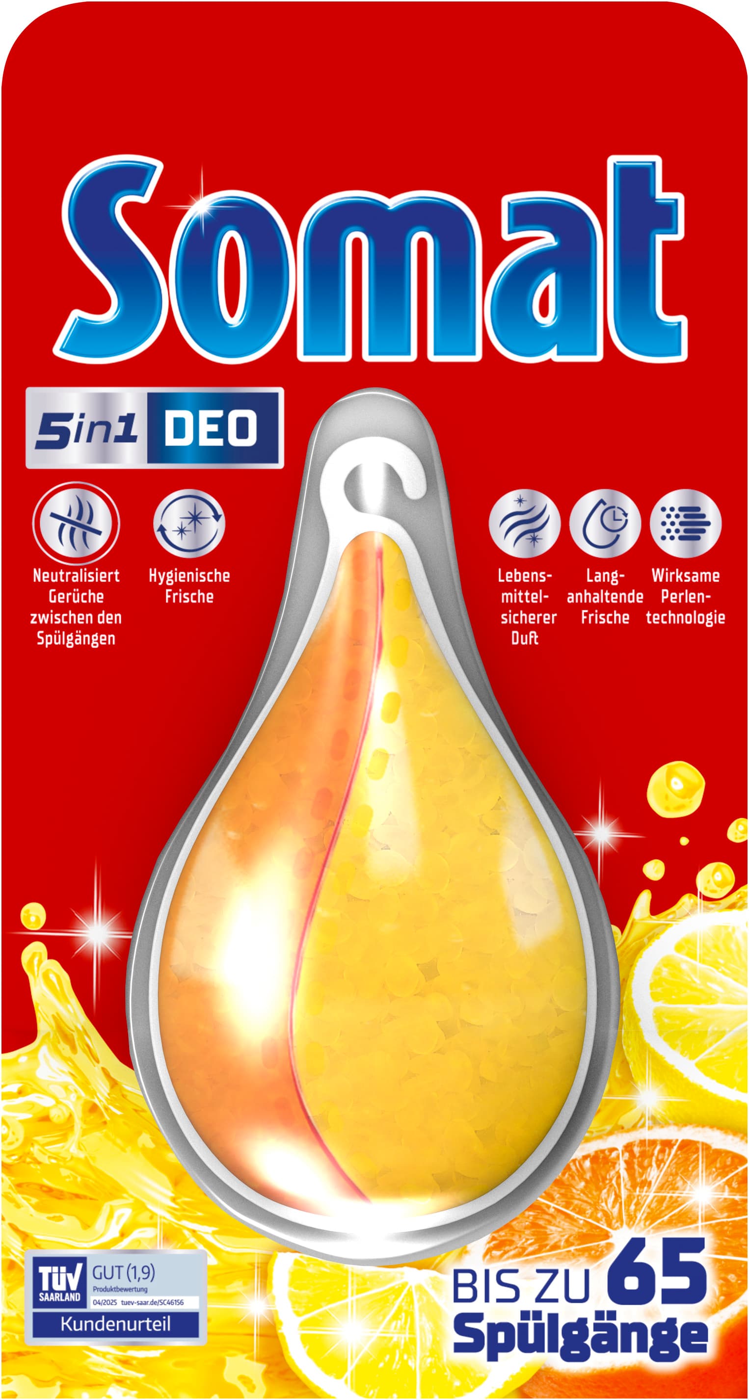SOMAT 5in1 Spülmaschinen-Deo Perls Zitrone & Orange
