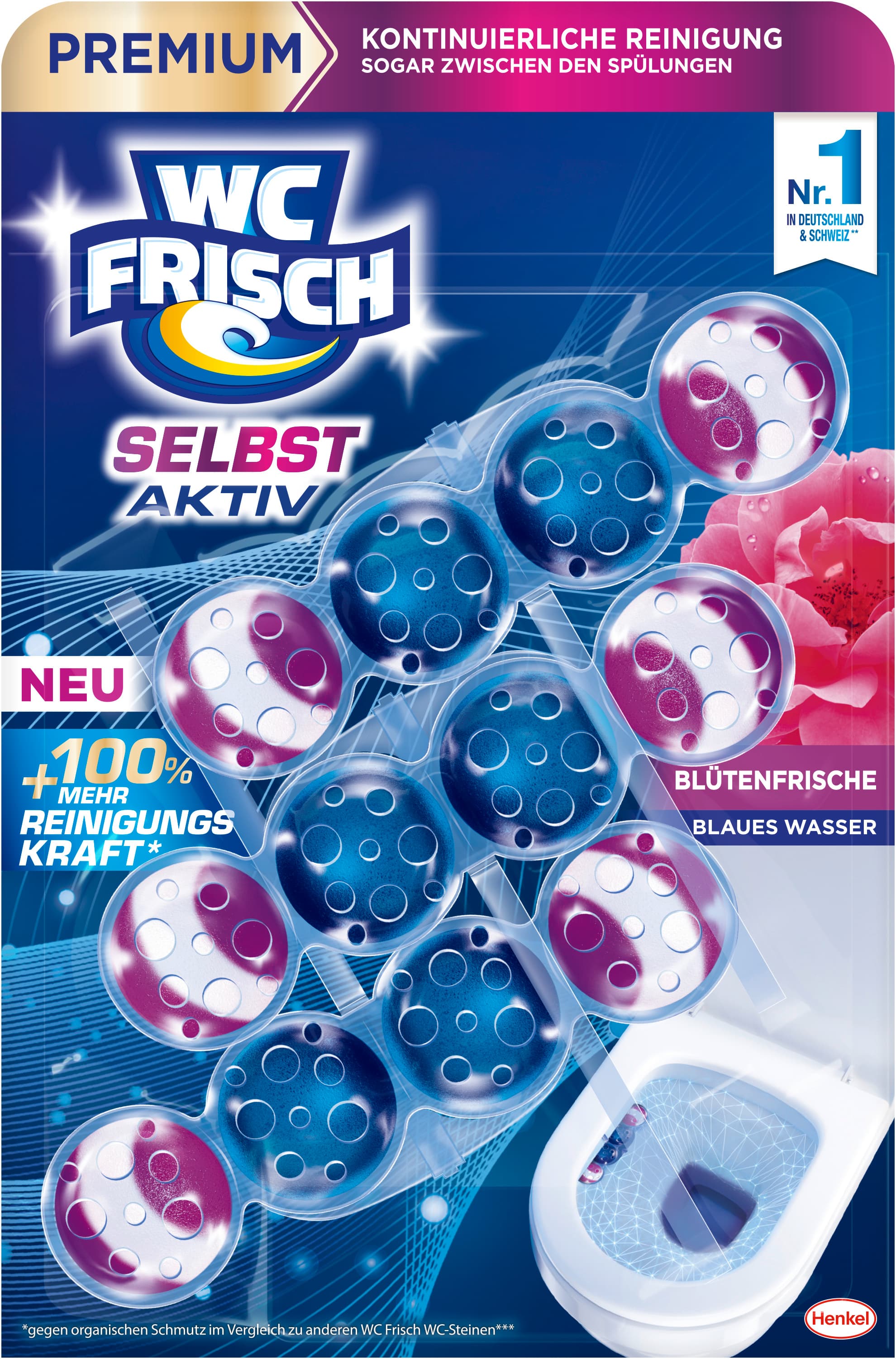 WC-FRISCH Kraft Aktiv Blauspüler Blütenfrische