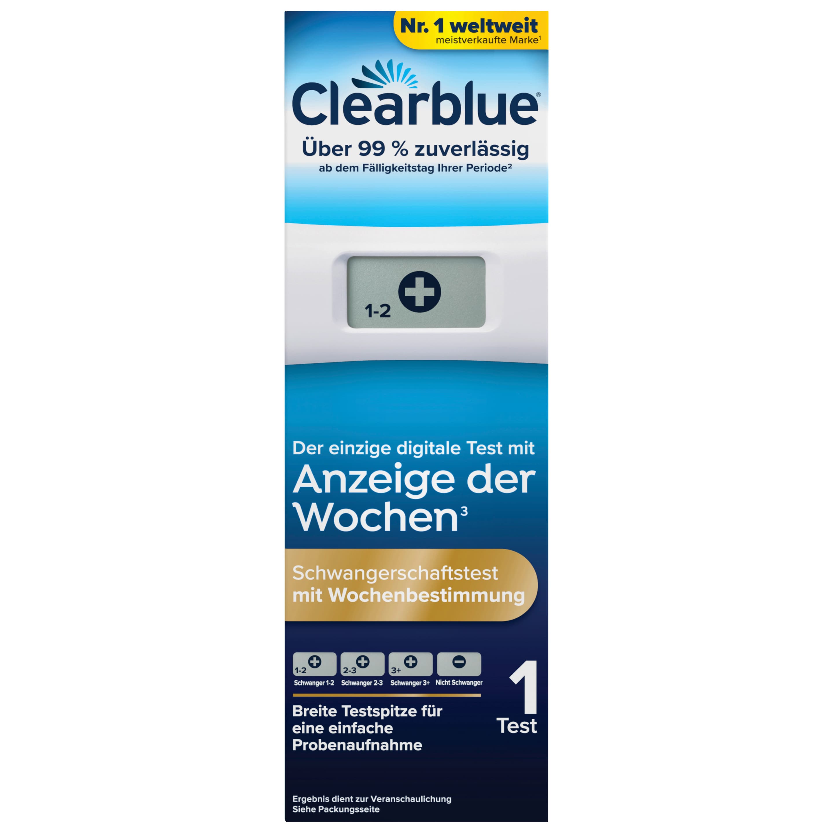 Clearblue Schwangerschaftstest Anzeige der Wochen DIGITAL