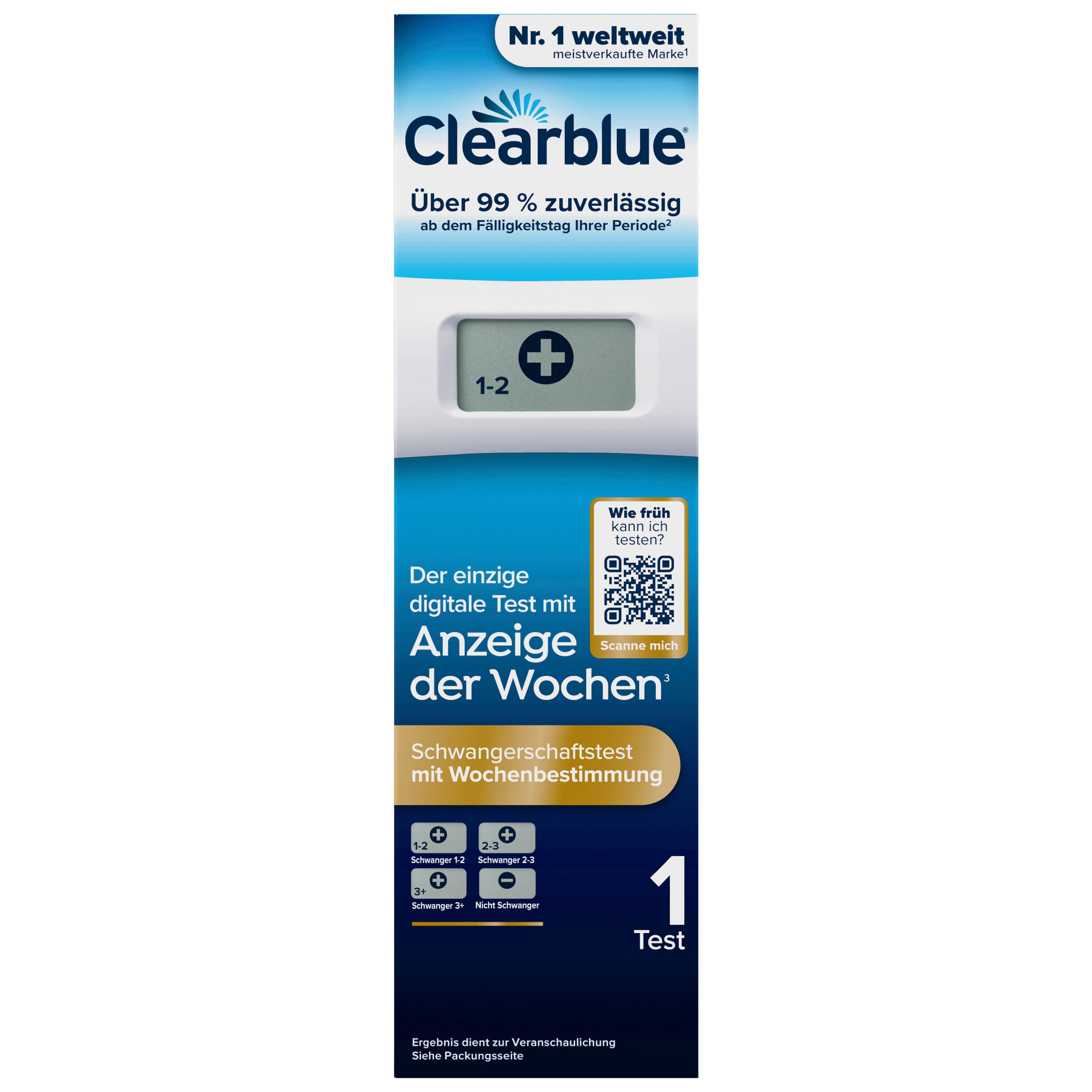 Clearblue Schwangerschaftstest Anzeige der Wochen DIGITAL