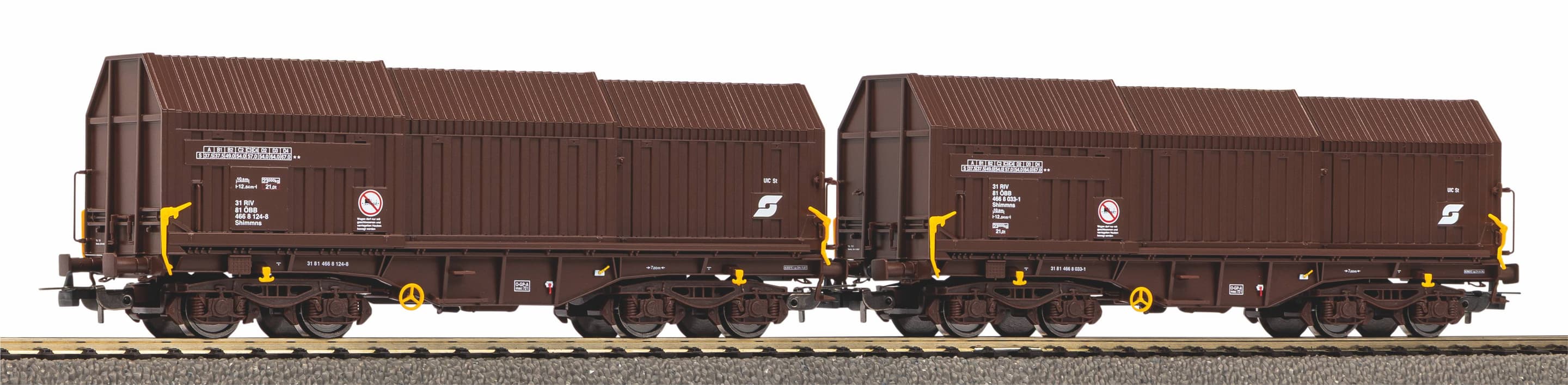 PIKO 28317 H0 2er Set Teleskophaubenwagen ÖBB IV