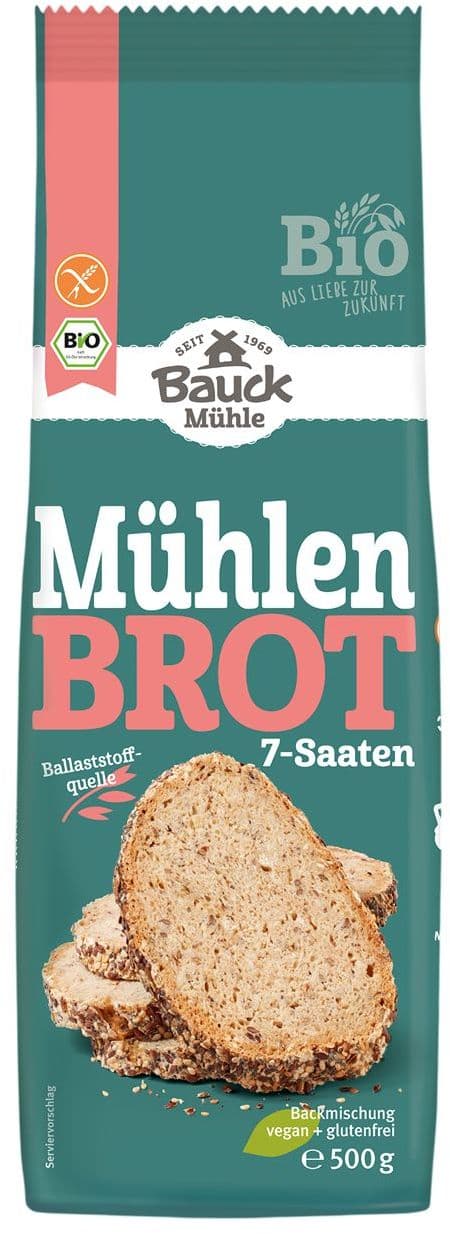 BAUCK MÜHLE Bio Mühlenbrot 7-Saaten Backmischung