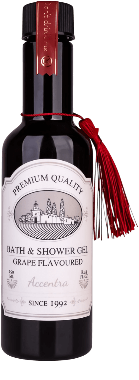 Accentra Bade- & Duschgel Rotwein in kleiner Weinflasche Geschenkpackung