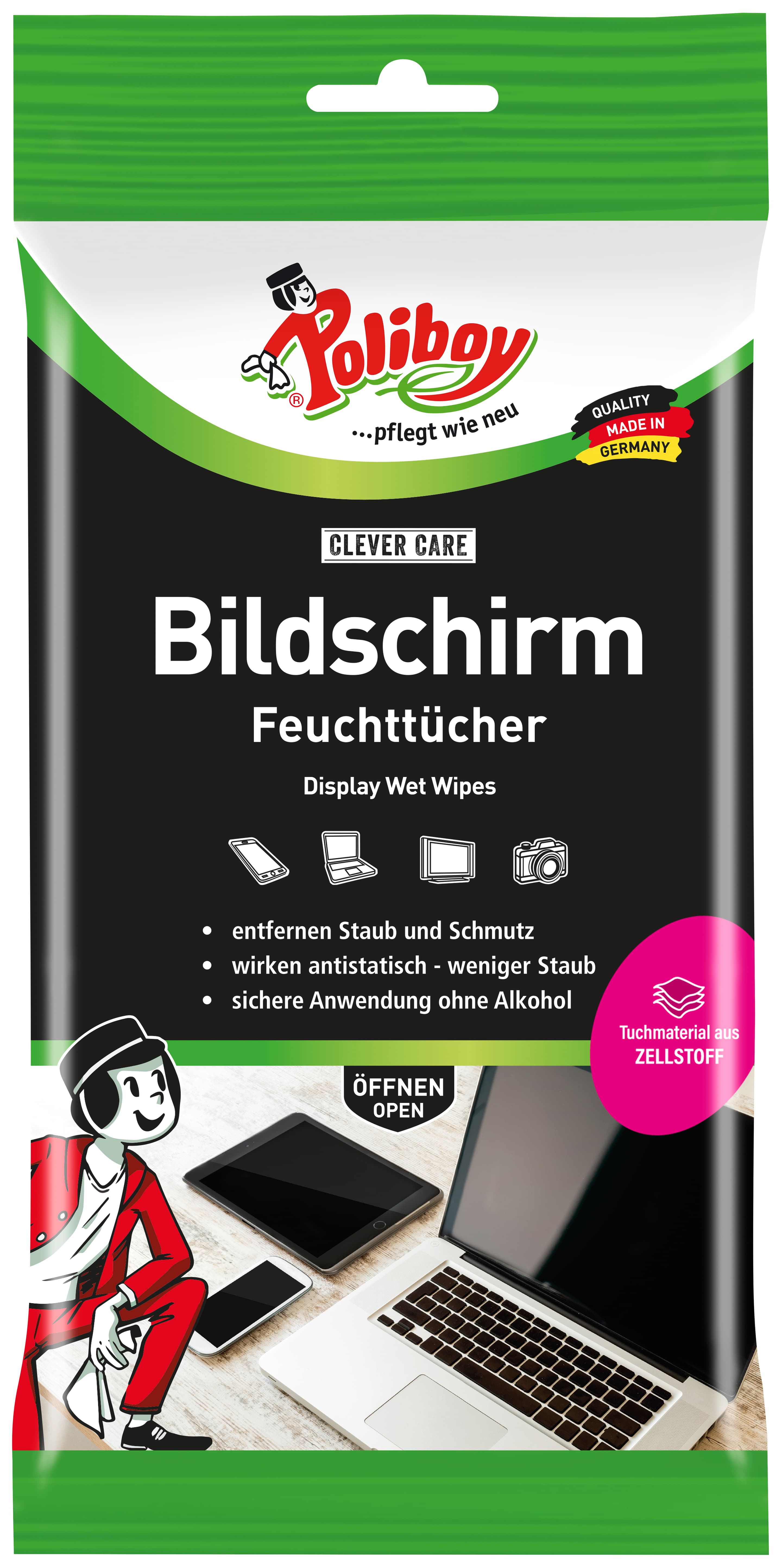 POLIBOY Bildschirm Feuchttücher