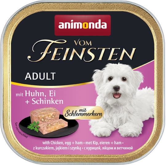 ANIMONDA Hundenassfutter vom Feinsten Schlemmerkern mit Huhn, Ei + Schinken