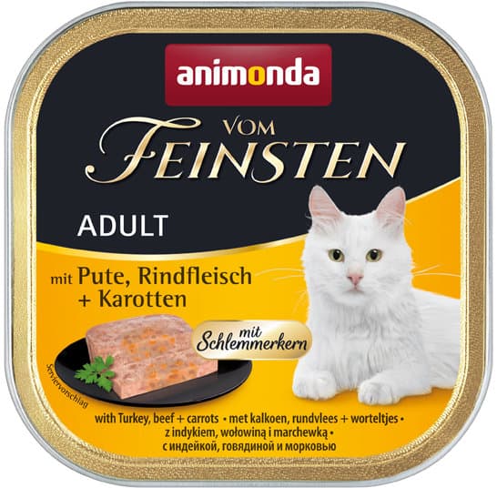 ANIMONDA Katzennassfutter vom Feinsten Schlemmerkern mit Pute, Rindfleisch + Karotten