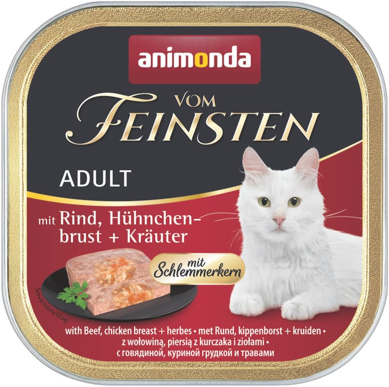 ANIMONDA Katzennassfutter vom Feinsten Schlemmerkern mit Rind, Hühnchenbrust + Kräutern
