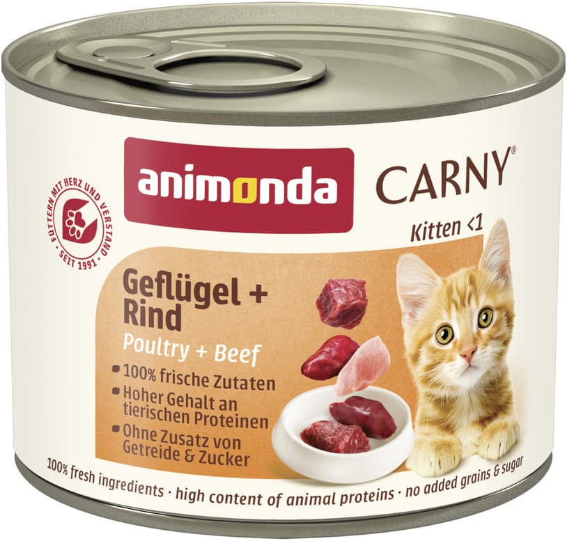 ANIMONDA Katzennassfutter Carny Kitten mit Geflügel + Rind