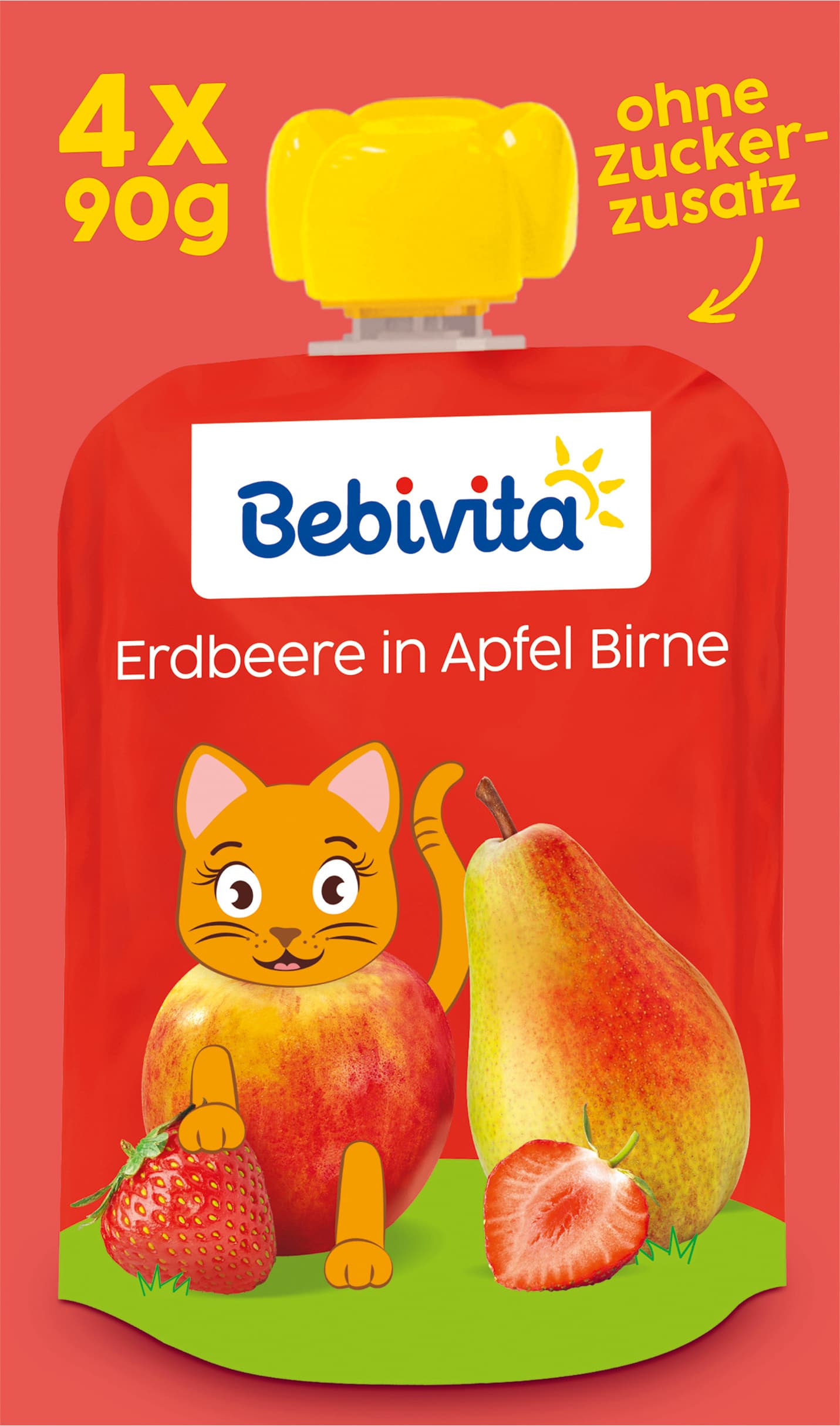 Bebivita Quetschbeutel Frucht Erdbeere in Apfel-Birne
