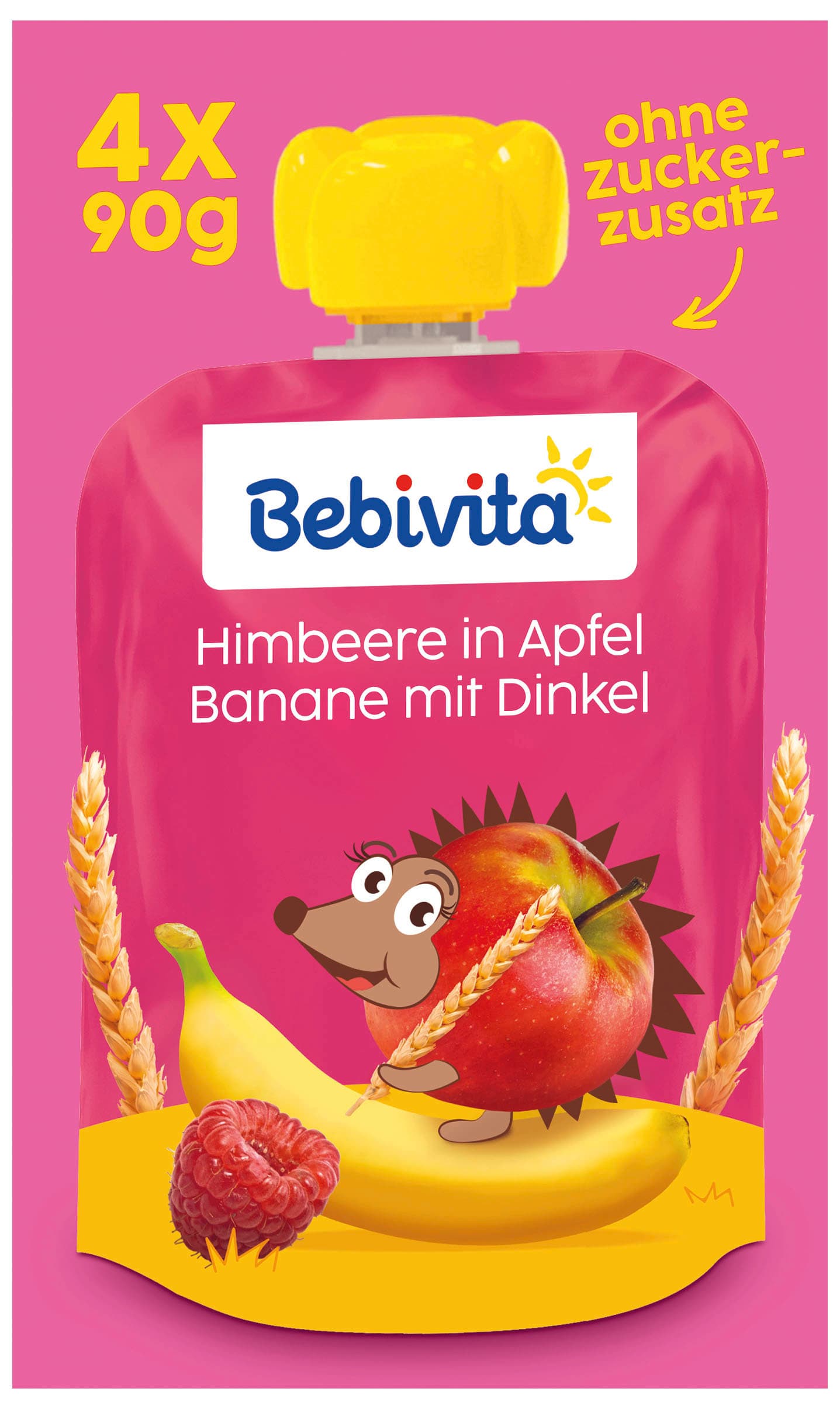 Bebivita Quetschie Himbeere in Apfel Banane mit Dinkel