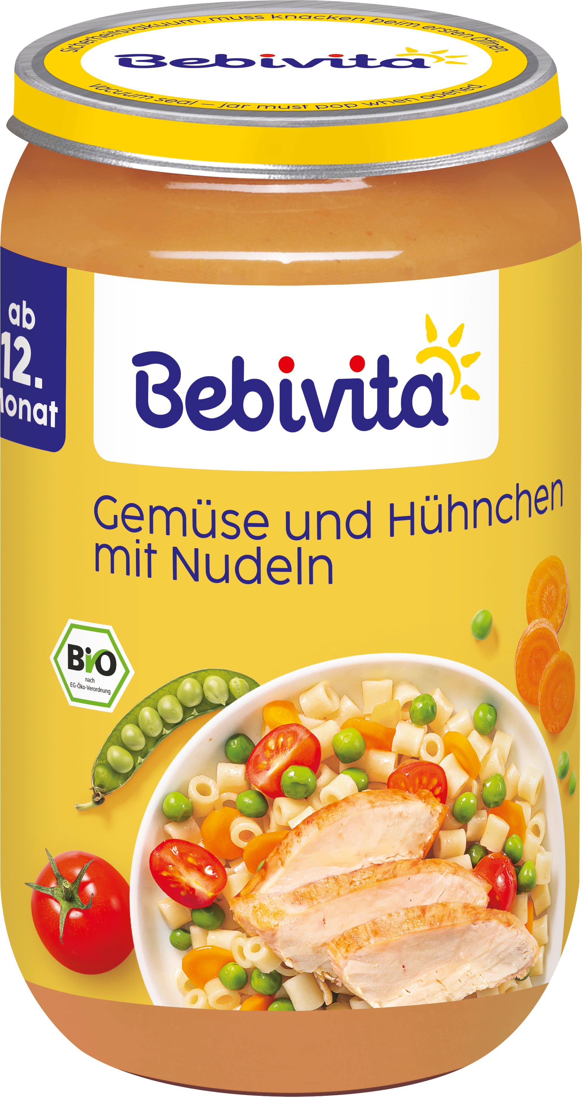 Bebivita Bio Menüs: Gemüse und Hühnchen mit Nudeln