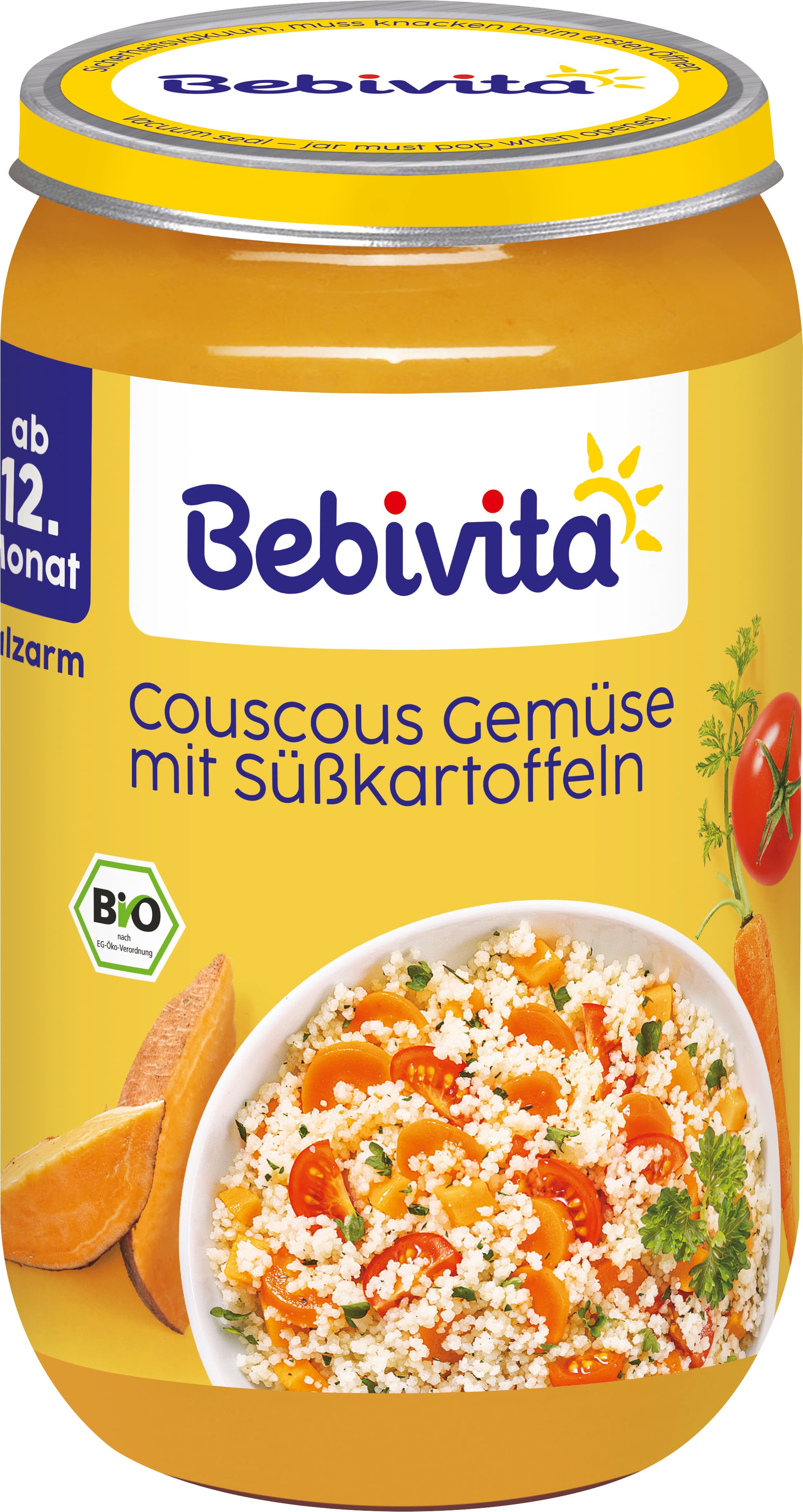 Bebivita Bio Menüs: Couscous-Gemüse mit Süßkartoffeln