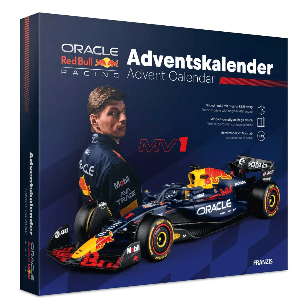 Franzis Oracle Red Bull Racing Adventskalender 2026 mit RB21 Modell 1:43 und Sound