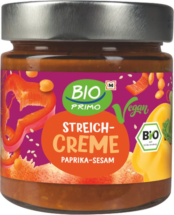 BIO PRIMO Bio Vegane Streichcreme Paprika Sesam