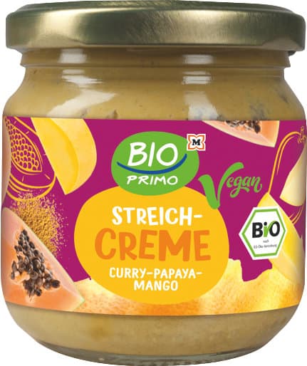 BIO PRIMO Bio Vegane Streichcreme Curry Papaya Mango