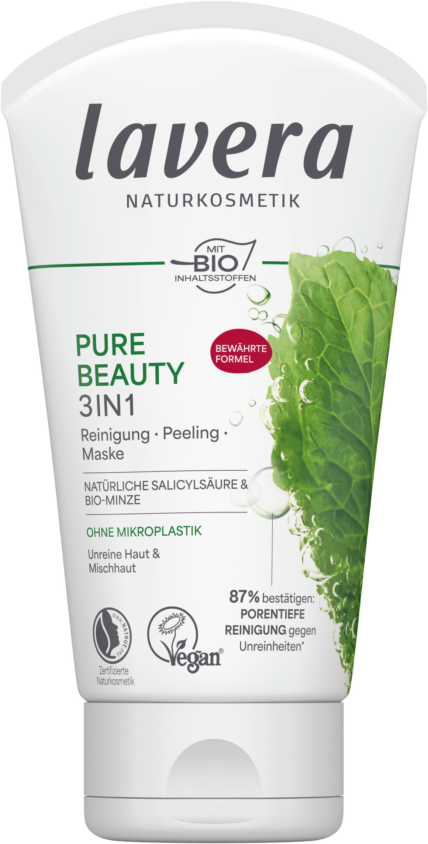 lavera Pure Beauty 3in1 Reinigung Peeling Maske