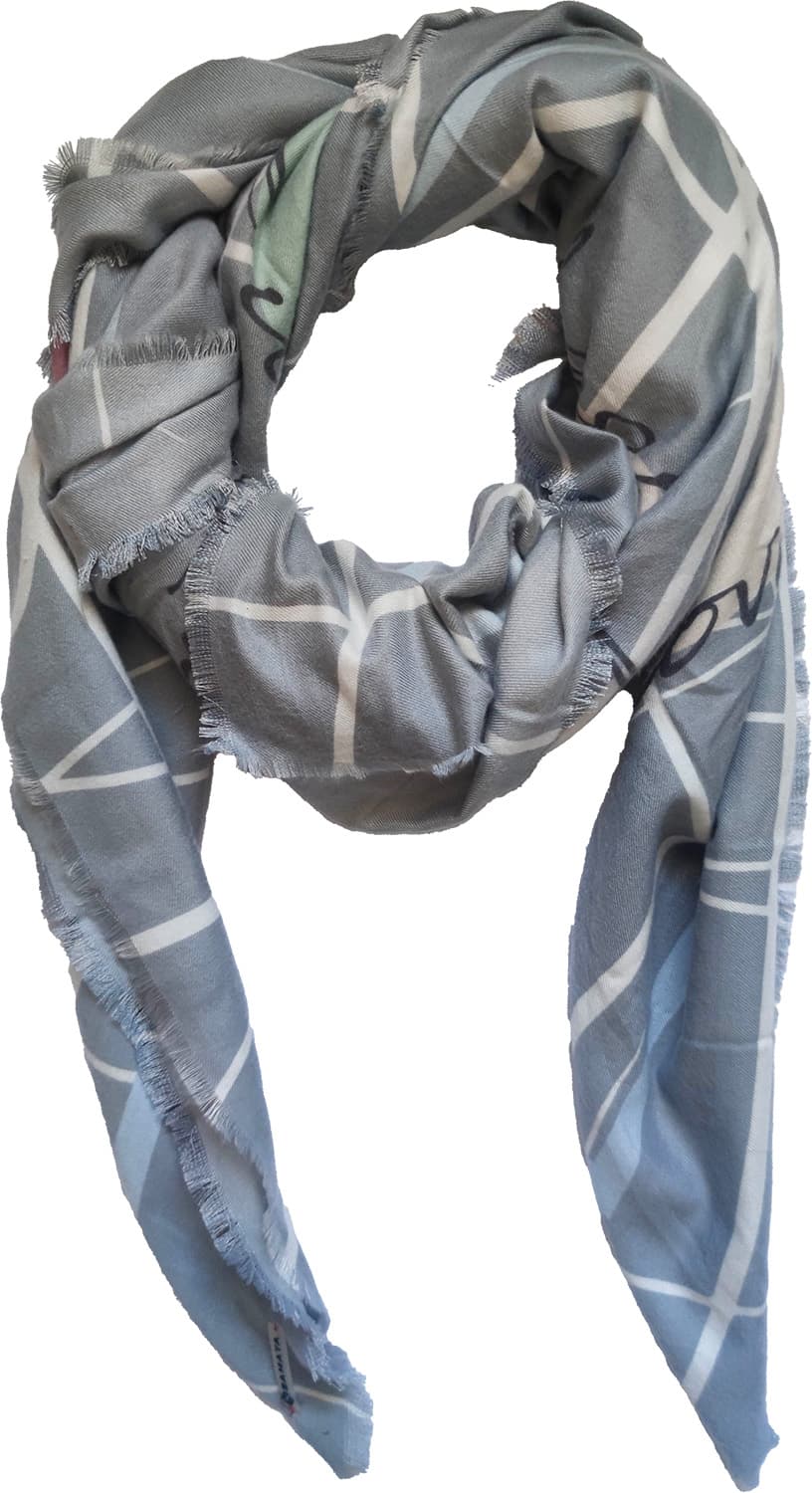 Tuch Grafic mit Zupffransen