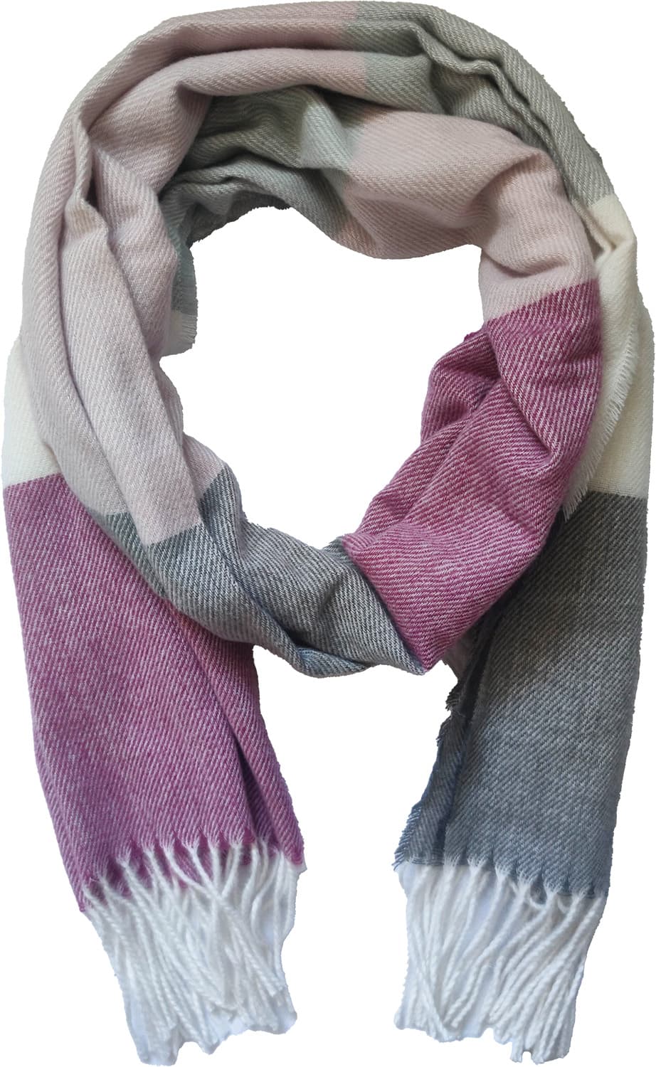 Webschal Blockstreifen mit Fransen