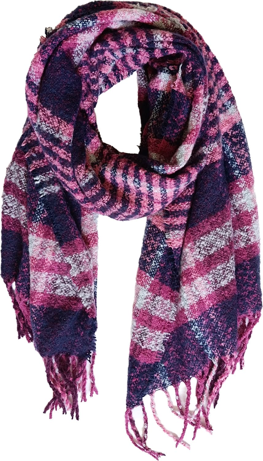 Webschal Karo mit Fransen