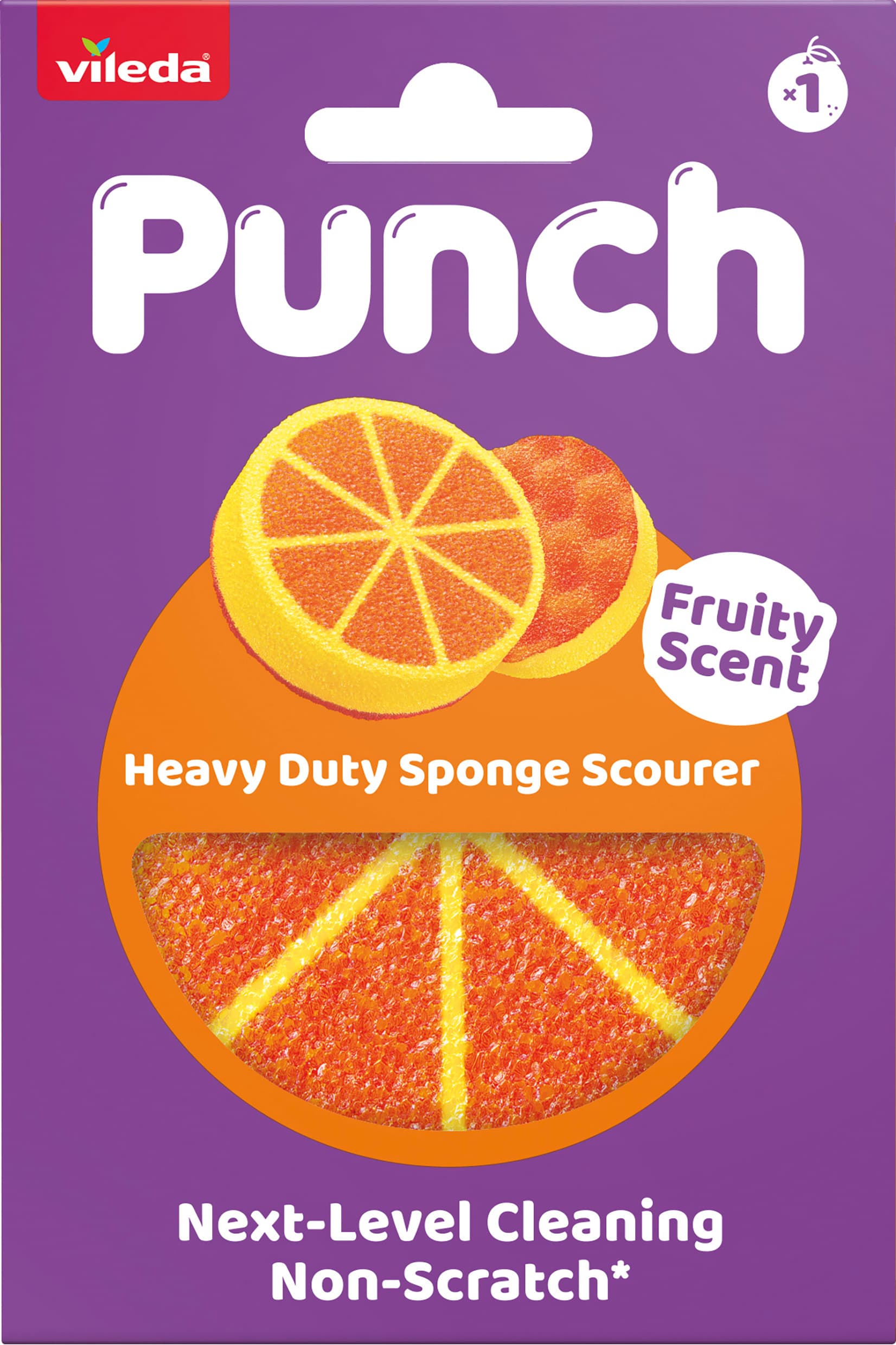 Vileda PUNCH Robuster Scheuerschwamm Orange