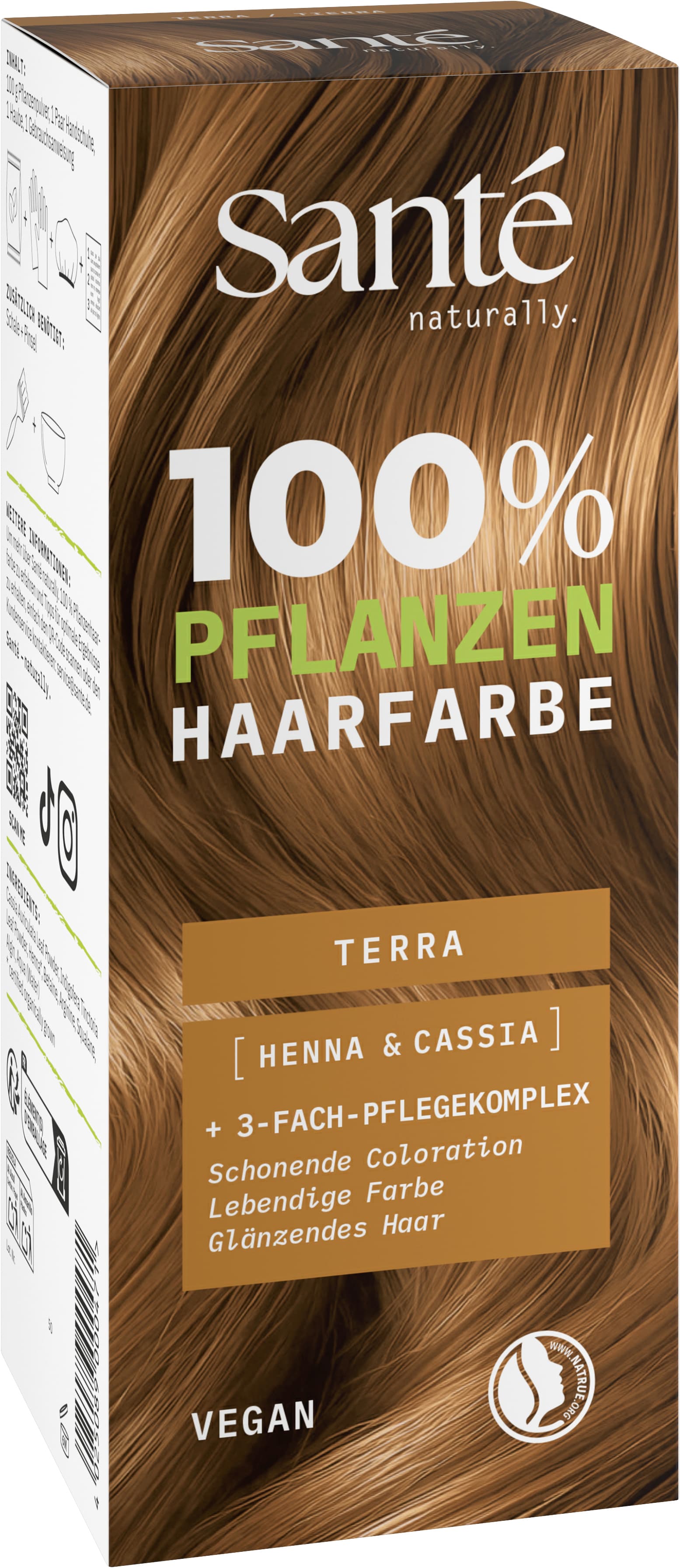 SANTE 100% Pflanzenhaarfarbe mit 3-Fach Pflegekomplex TERRA 04