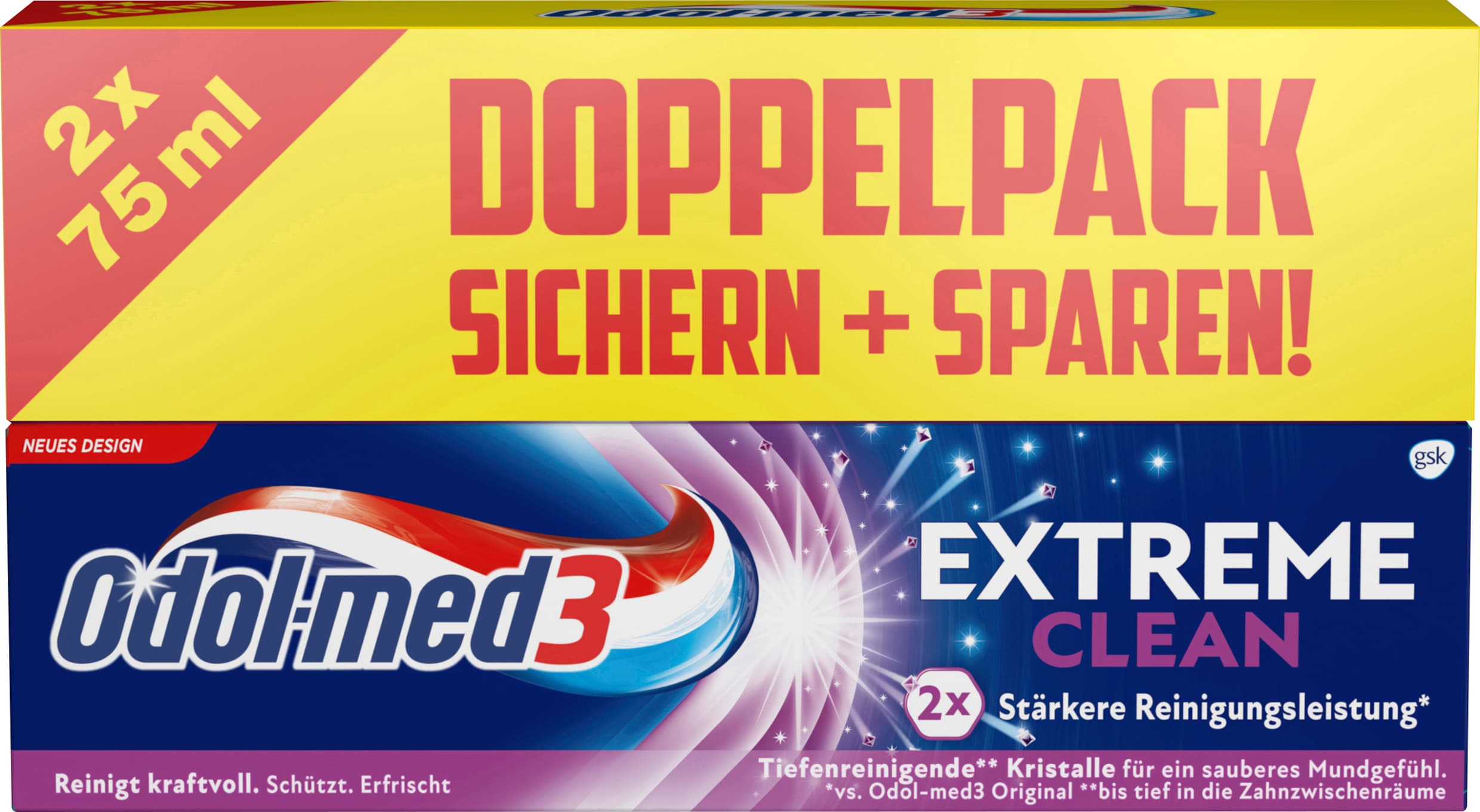 Odol-med3 Extreme Clean Zahncreme Doppelpack