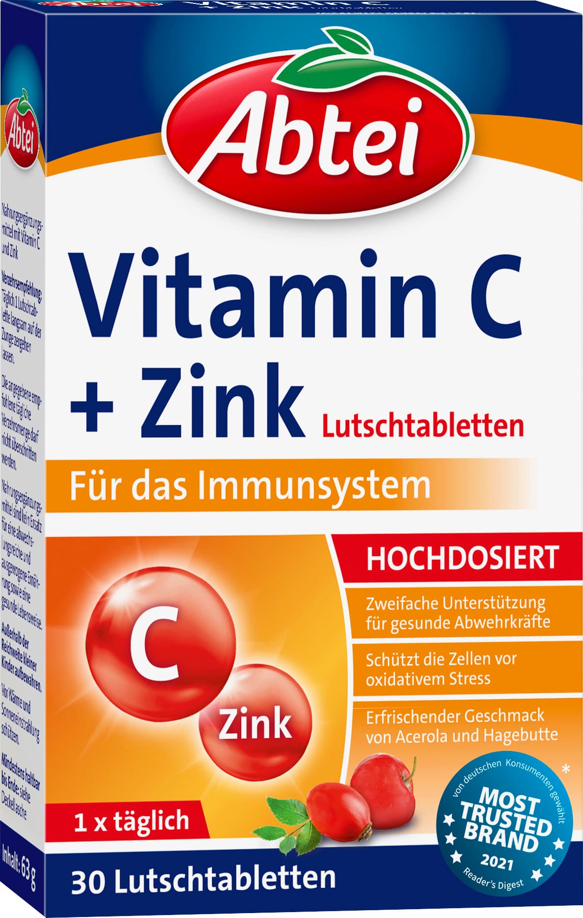 ABTEI Vitamin C + Zink Lutschtabletten für das Immunsystem