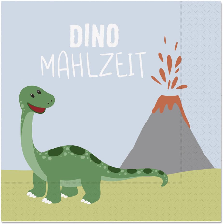 Geschenk für Dich Servietten Dino Mahlzeit 33x33cm