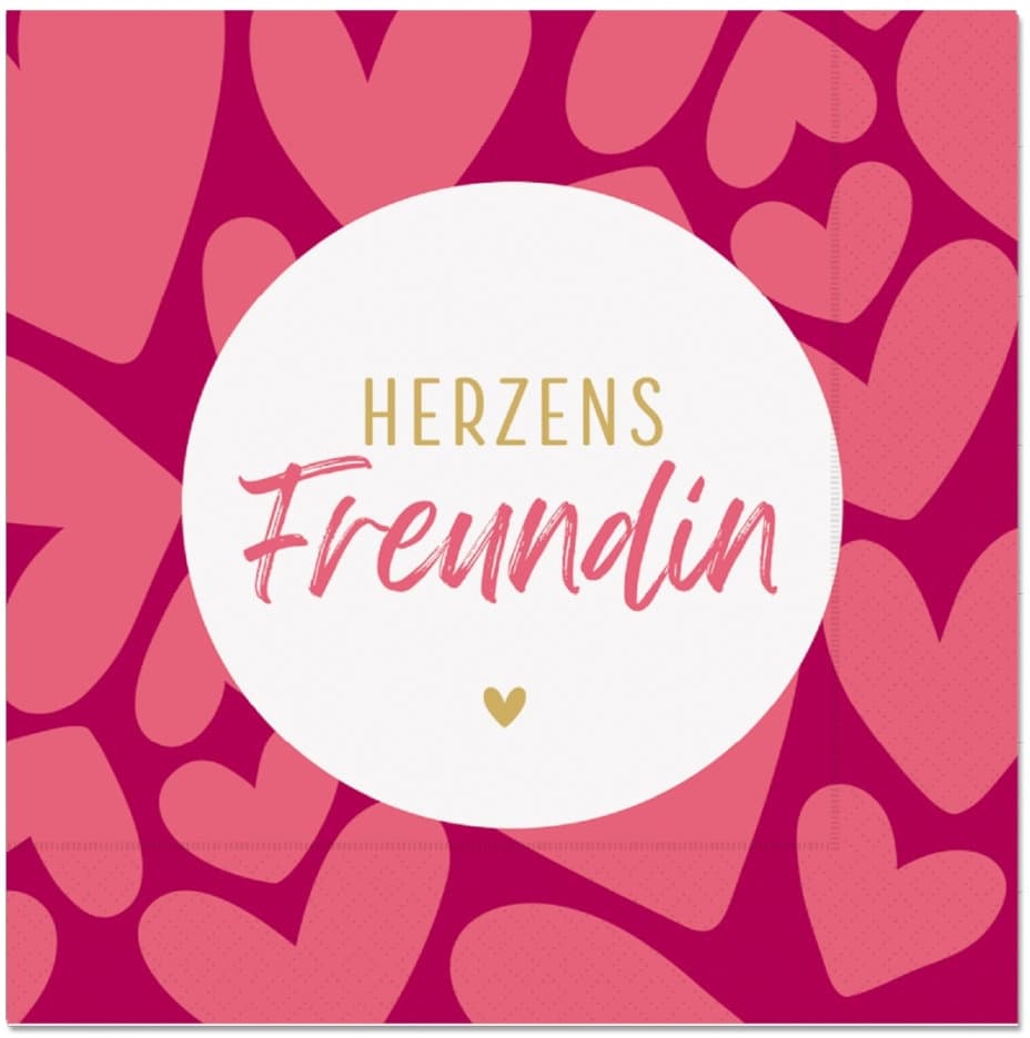 Geschenk für Dich Serviette Herzen 33x33cm