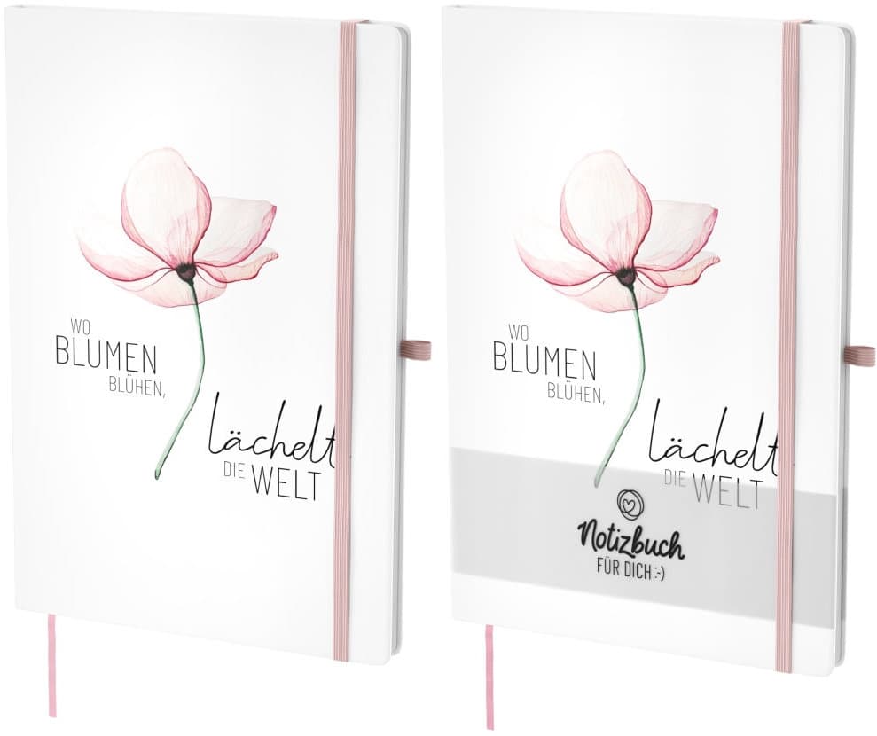 Geschenk für Dich Notizbuch Wo Blumen blühen, lächelt die Welt