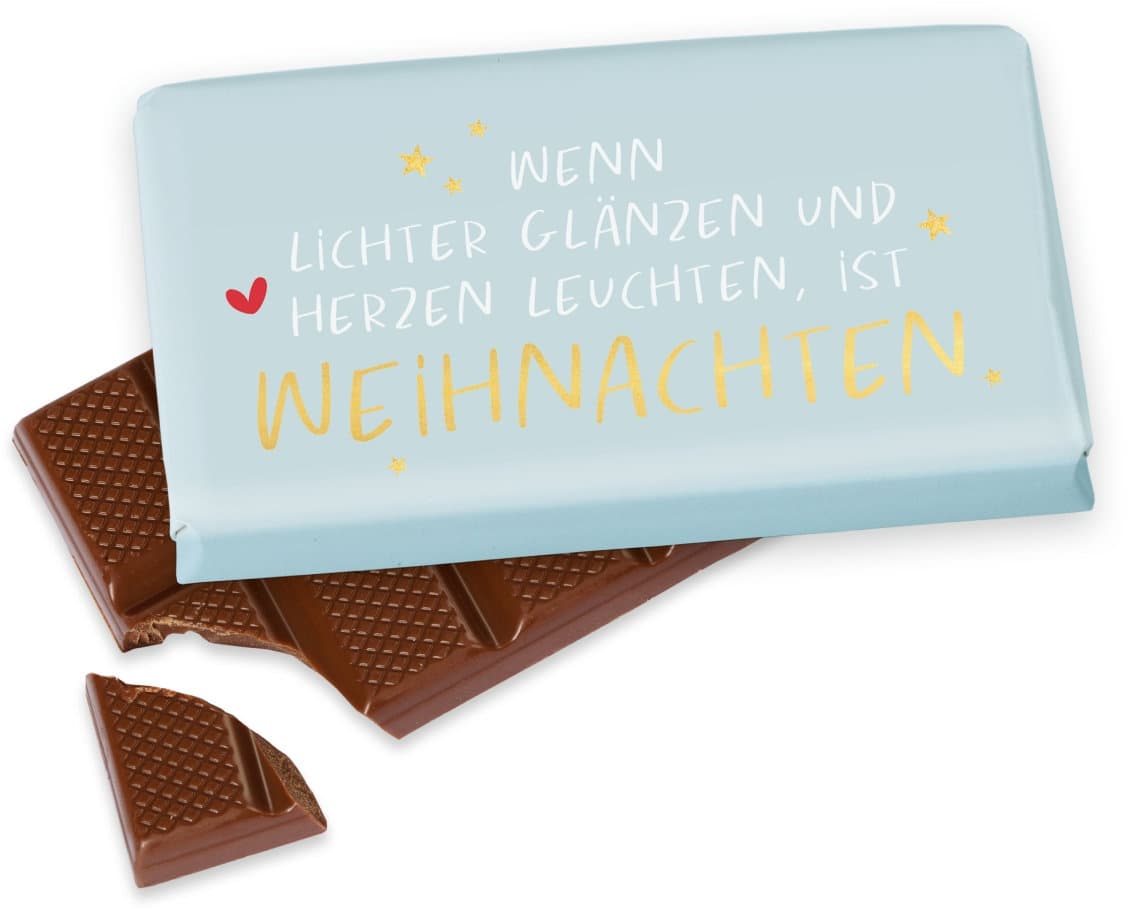 Geschenk für Dich Schokolade Wenn Lichter glänzen und Herzen leuchten, ist Weihnachten