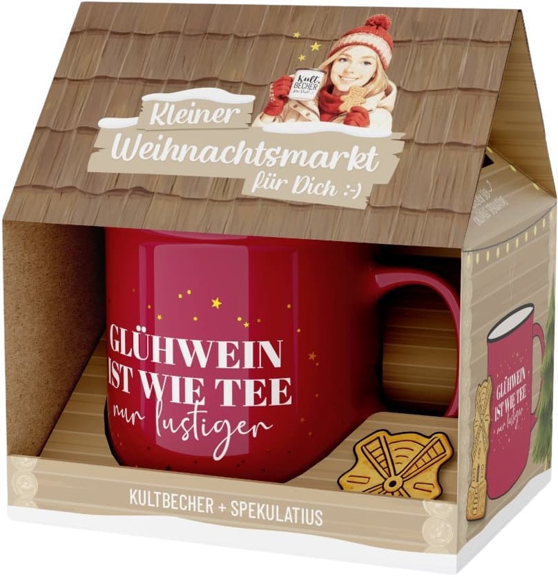 Geschenk für Dich Kleiner Weihnachtsmarkt Glühwein ist wie Tee nur lustiger
