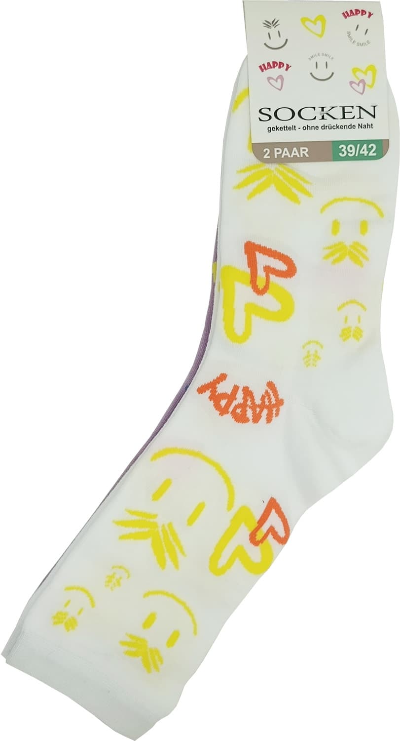 Damen Socken Smile 2er Pack