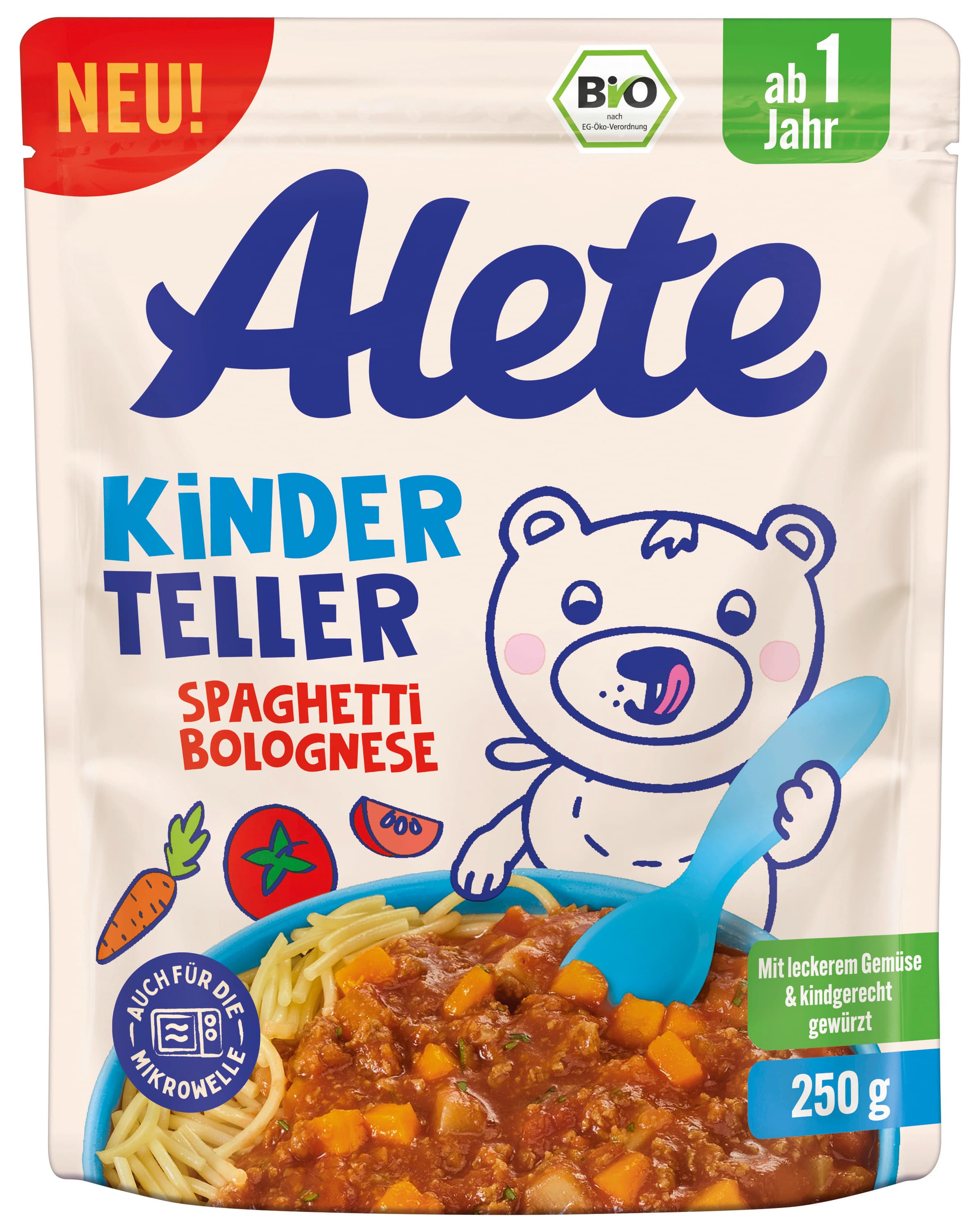 ALETE Bio Kinderteller Spaghetti Bolognese