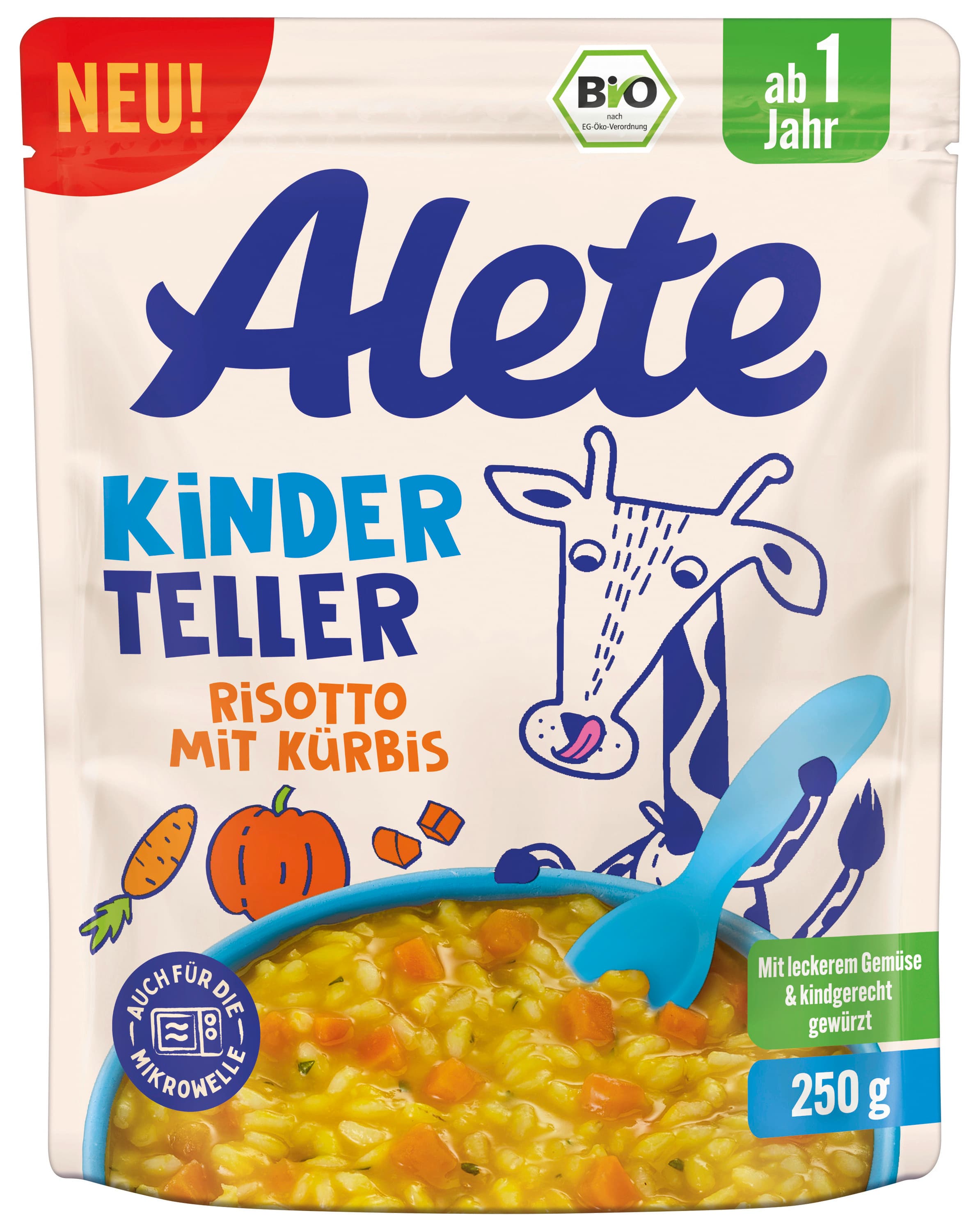 ALETE Bio Kinderteller Risotto mit Kürbis
