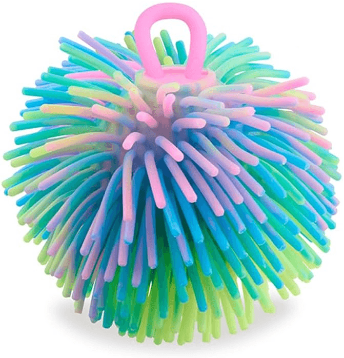 TRENDHAUS Wuschel-Finger-Ball Regenbogen, Squeeze & Stretch Spielball
