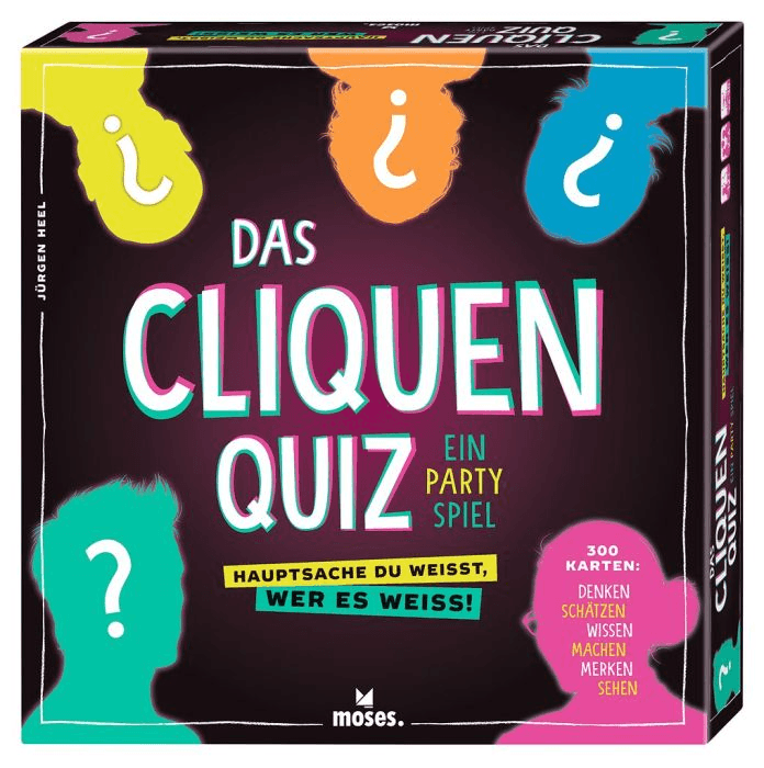 moses. Das Cliquenquiz – Quiz- und Partyspiel mit 300 Fragen für 2–6 Spielende ab 12 Jahren