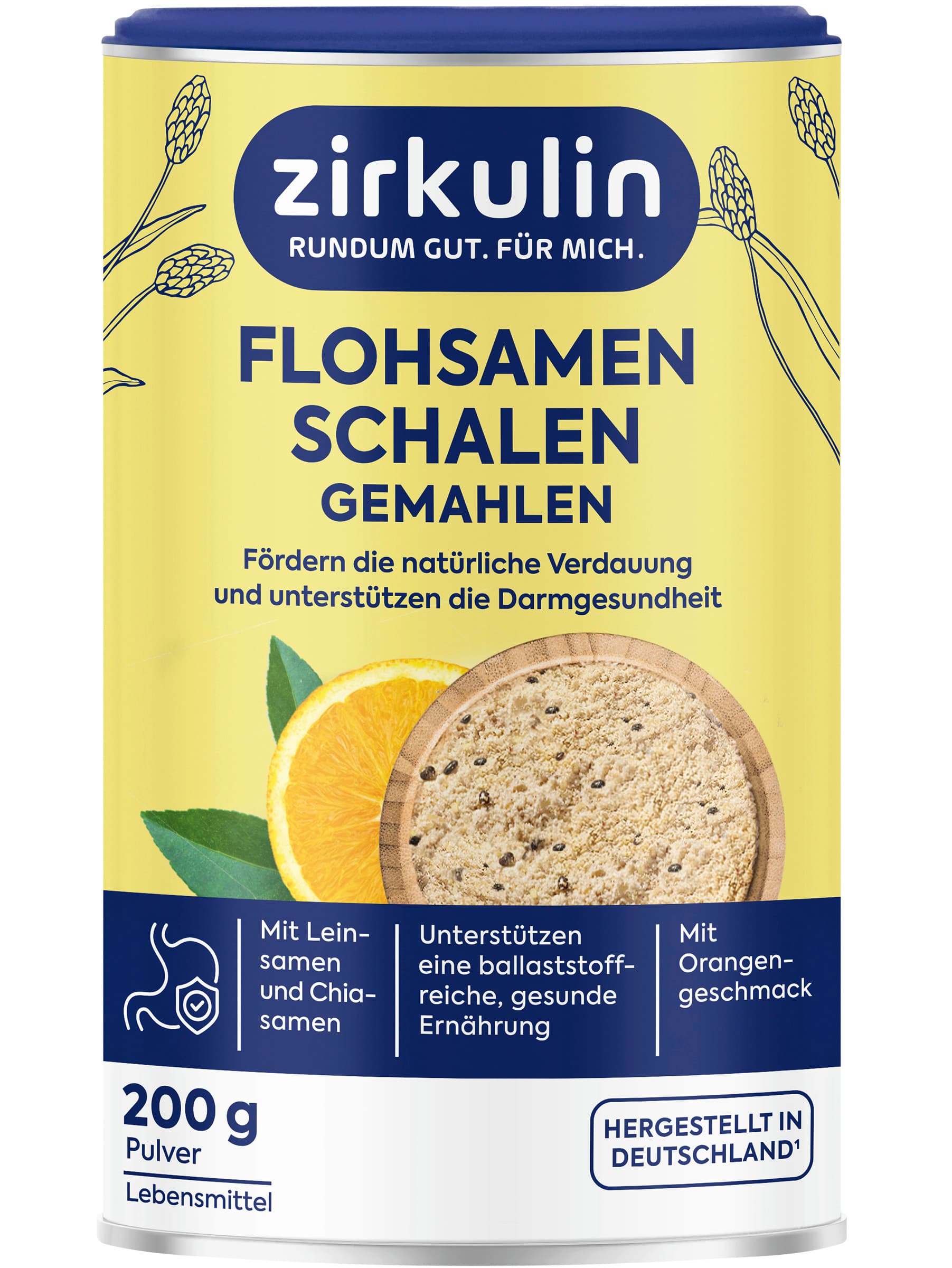 Zirkulin Flohsamen Schalen gemahlen