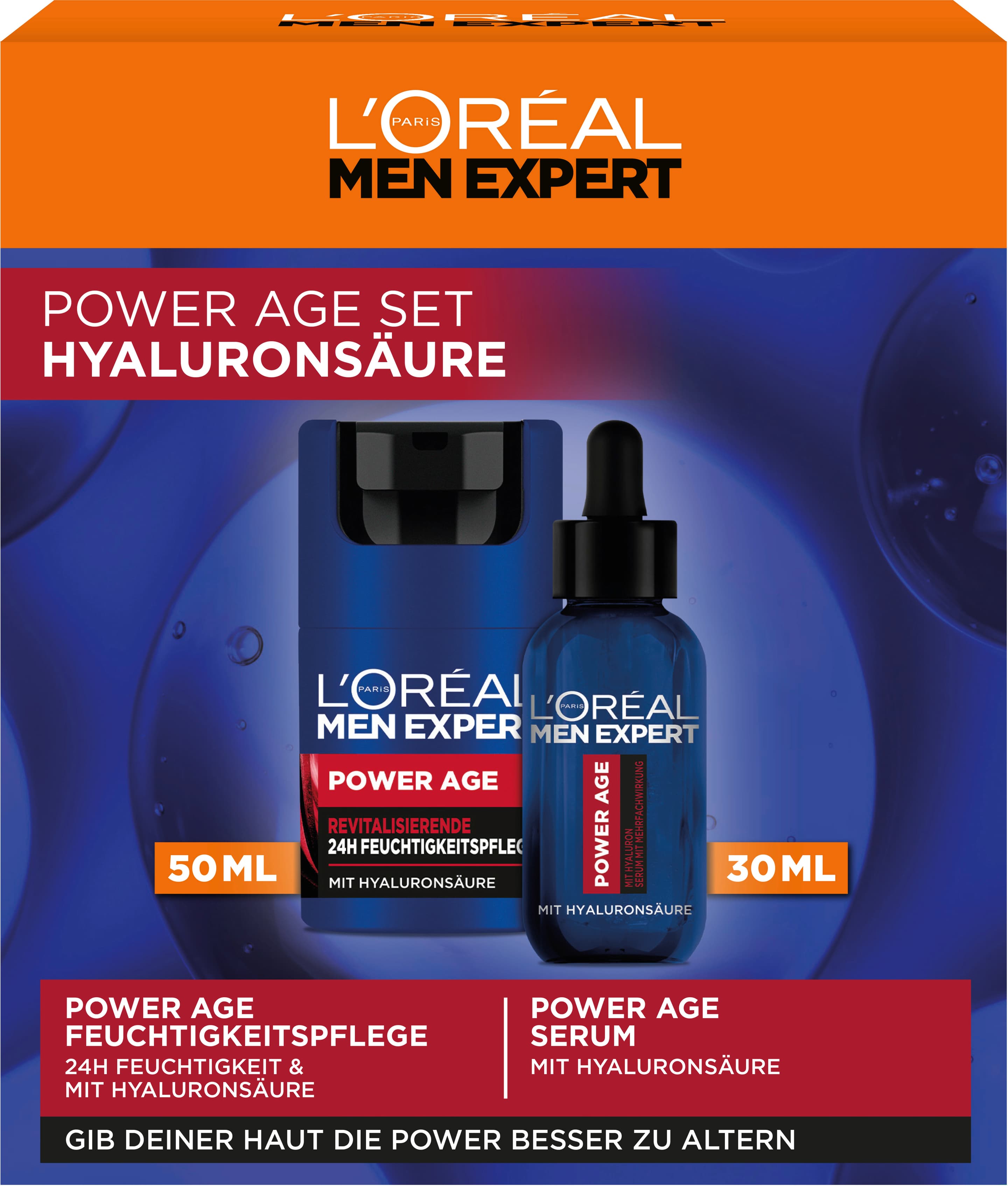 L'Oréal Men Expert Geschenkset Power Age Revitalisierende 24H Gesichtspflege & Serum