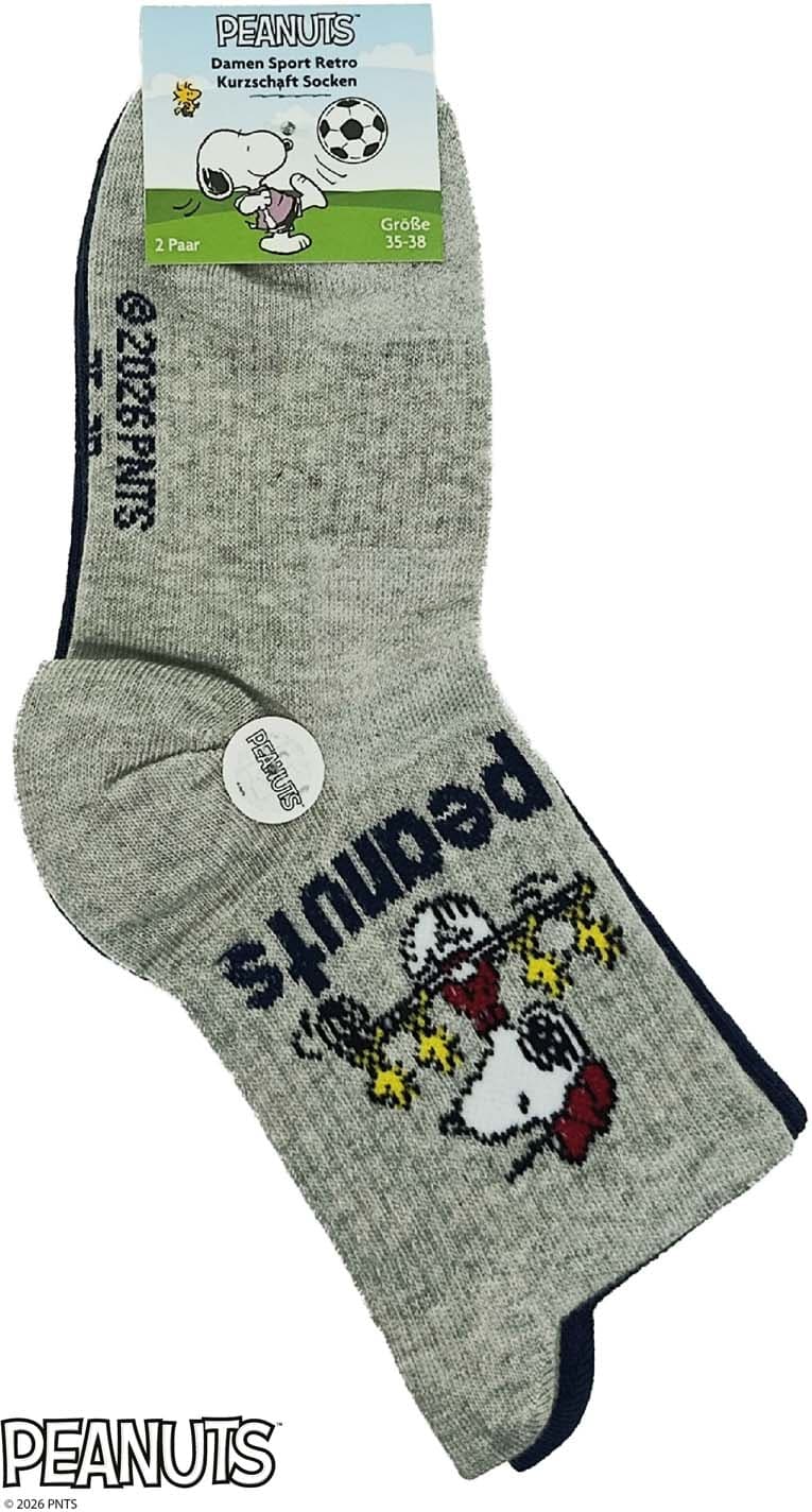 Peanuts Damen Kurzsocken Retro 2er Pack